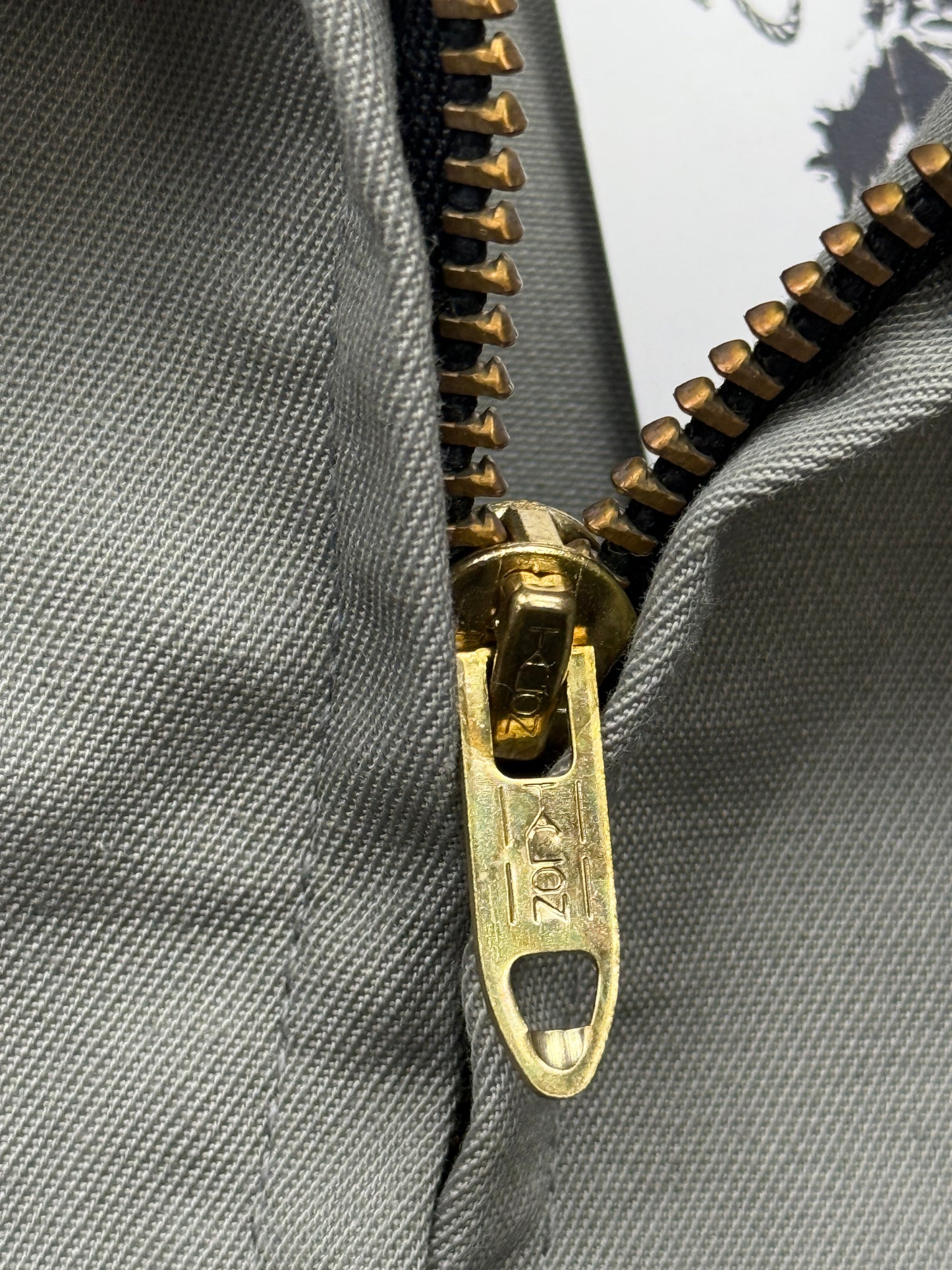 Vintage 80s/90s Work Wear Mechanic Style Cropped Boxy Collared Jacket Size XL Made In USA