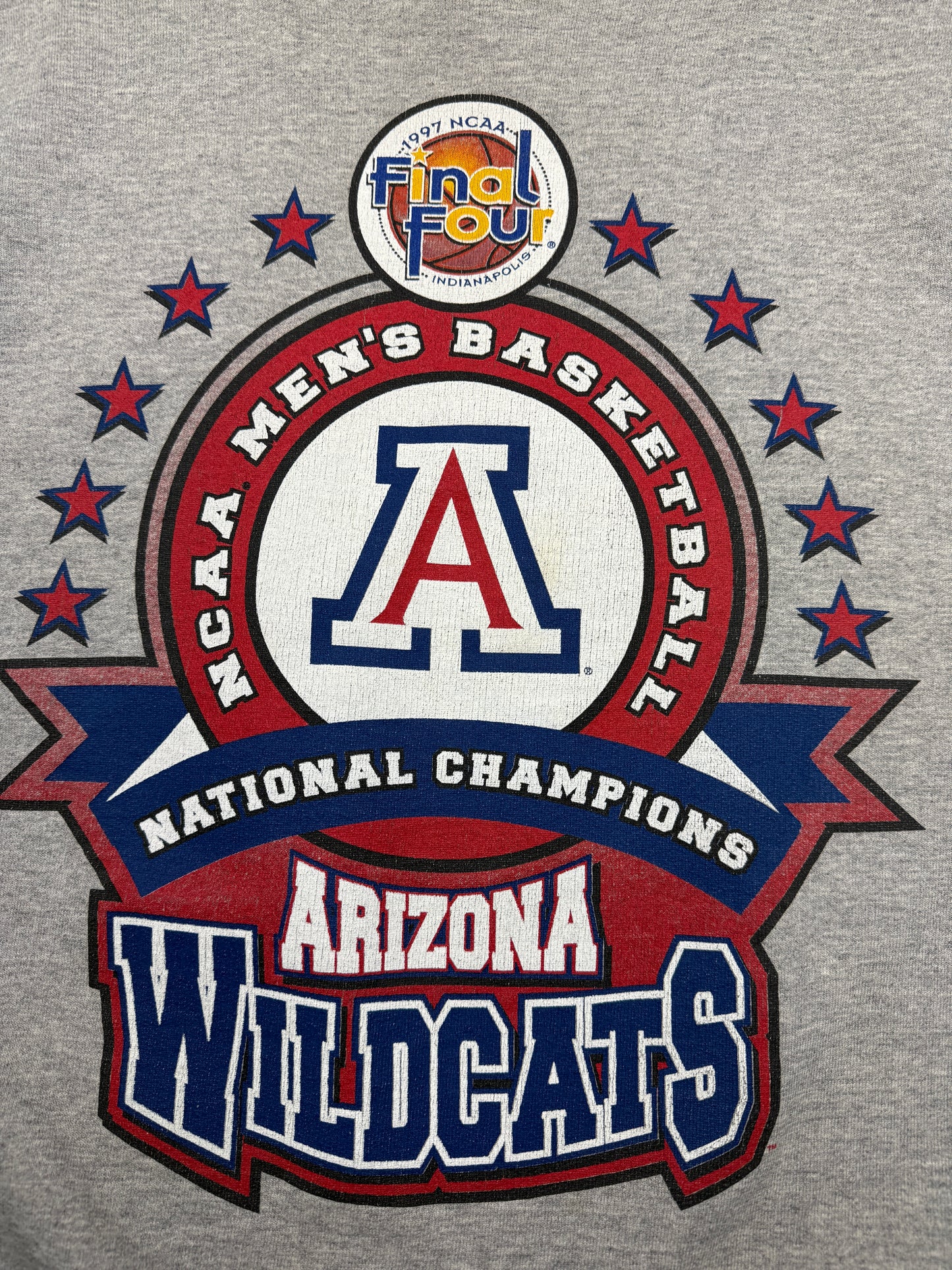 Vintage 1997 Arizona Wildcats NCAA Final 4 Basketball Crest Starter Sweatshirt Size XL
