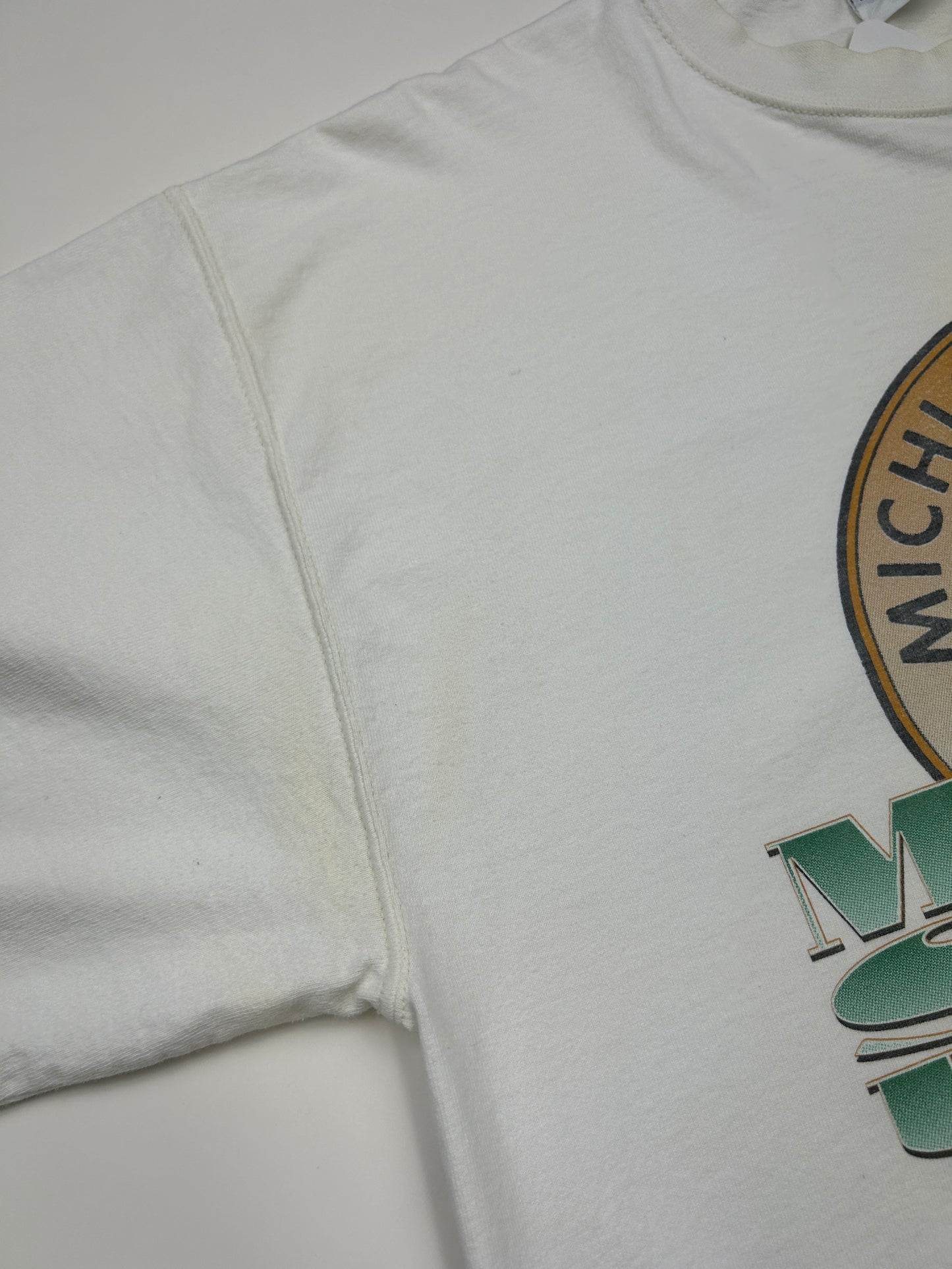 Vintage 90s Michigan State University Spartans Collegiate Crest T Shirt Size L