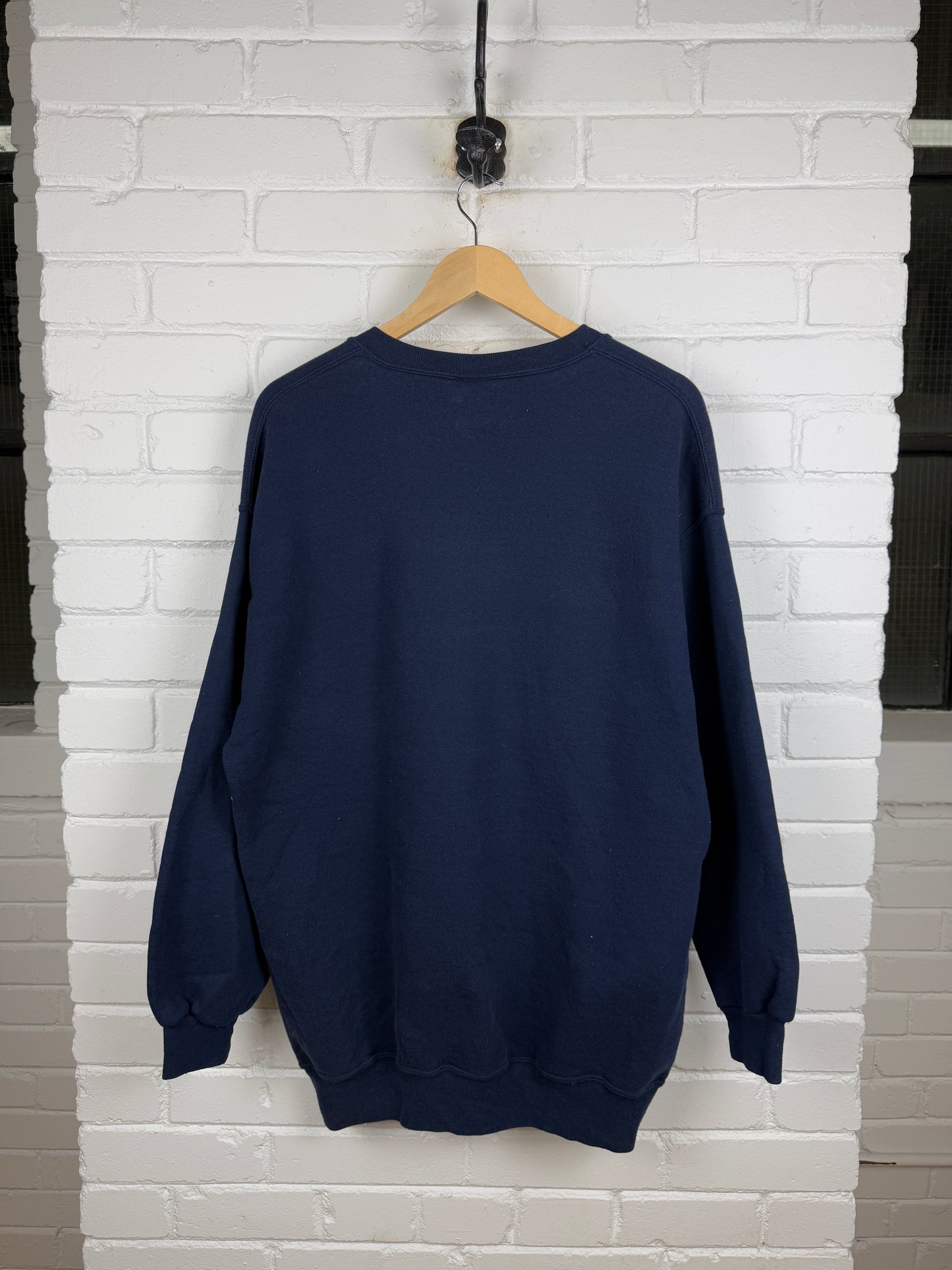 Vintage Russell Athletic Fit Blank Crewneck Sweatshirt Size XLT Navy Blue