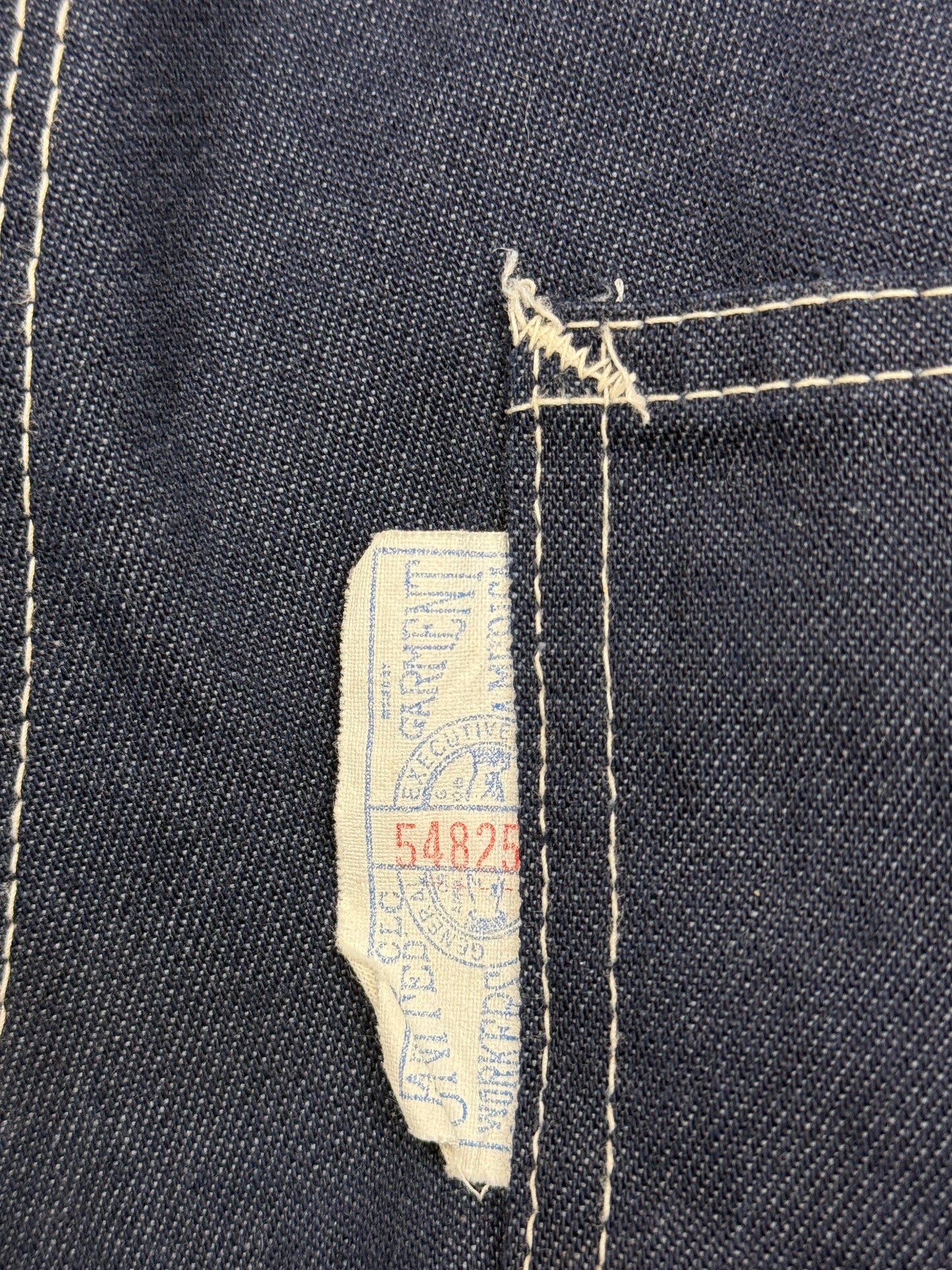 Vintage 60s/70s Sears Perma-Prest Carpenter Pants Denim Blue Jeans Size 35W