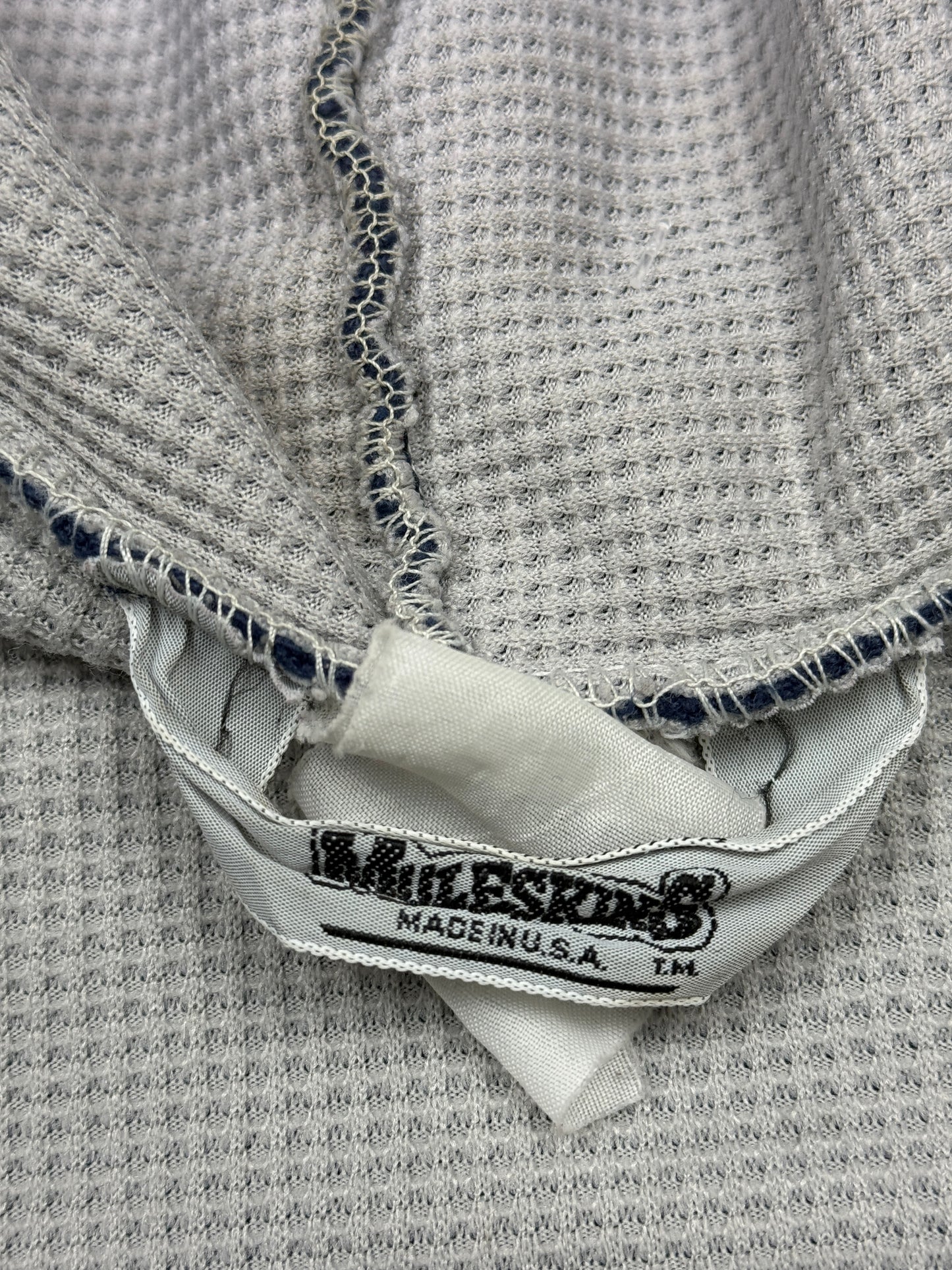 Vintage 80s/90s Muleskins Thermal Lined Blank Full Zip Hooded Sweatshirt Size XL