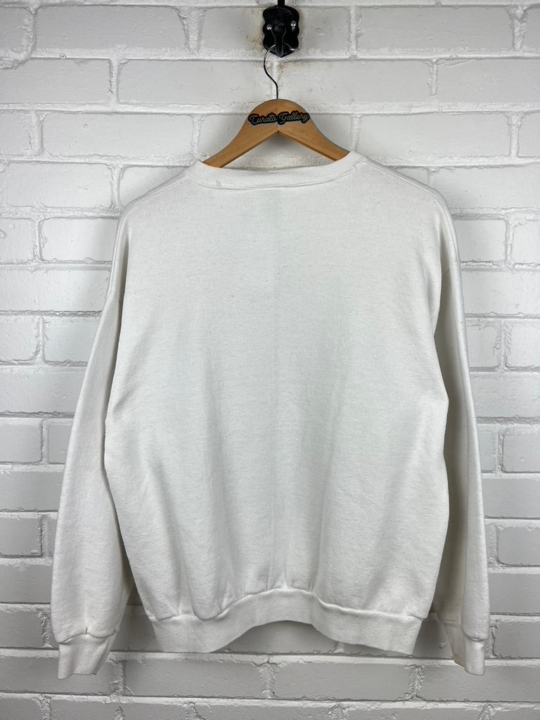 Vintage 1995 St Louis Rams Wrecking Crew Bettis Gilbert Caricature NFL Sweatshirt Size L 90s