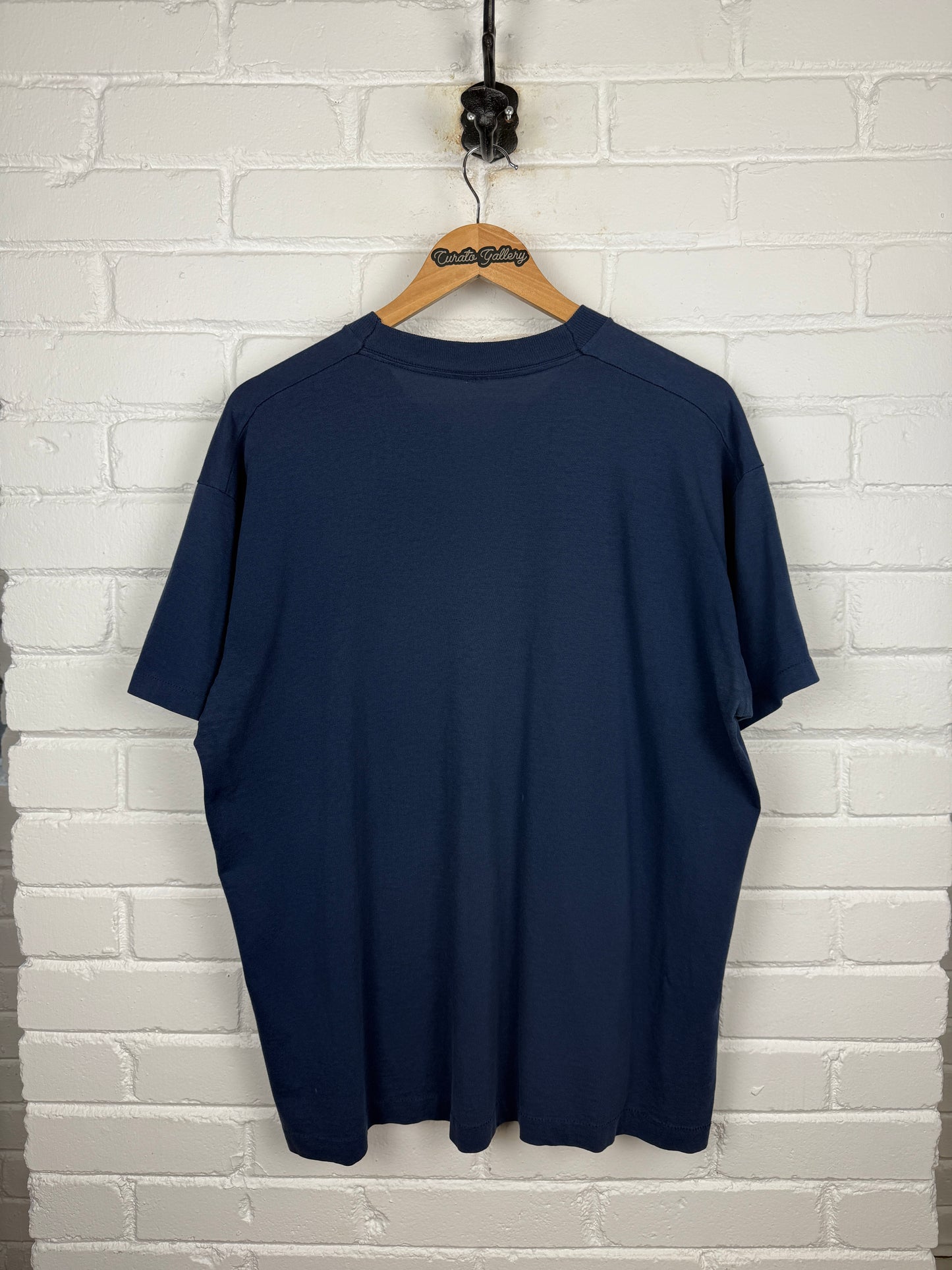 Vintage 90s University Of Michigan Wolverines UOFM Collegiate Graphic T Shirt Size XL Blue