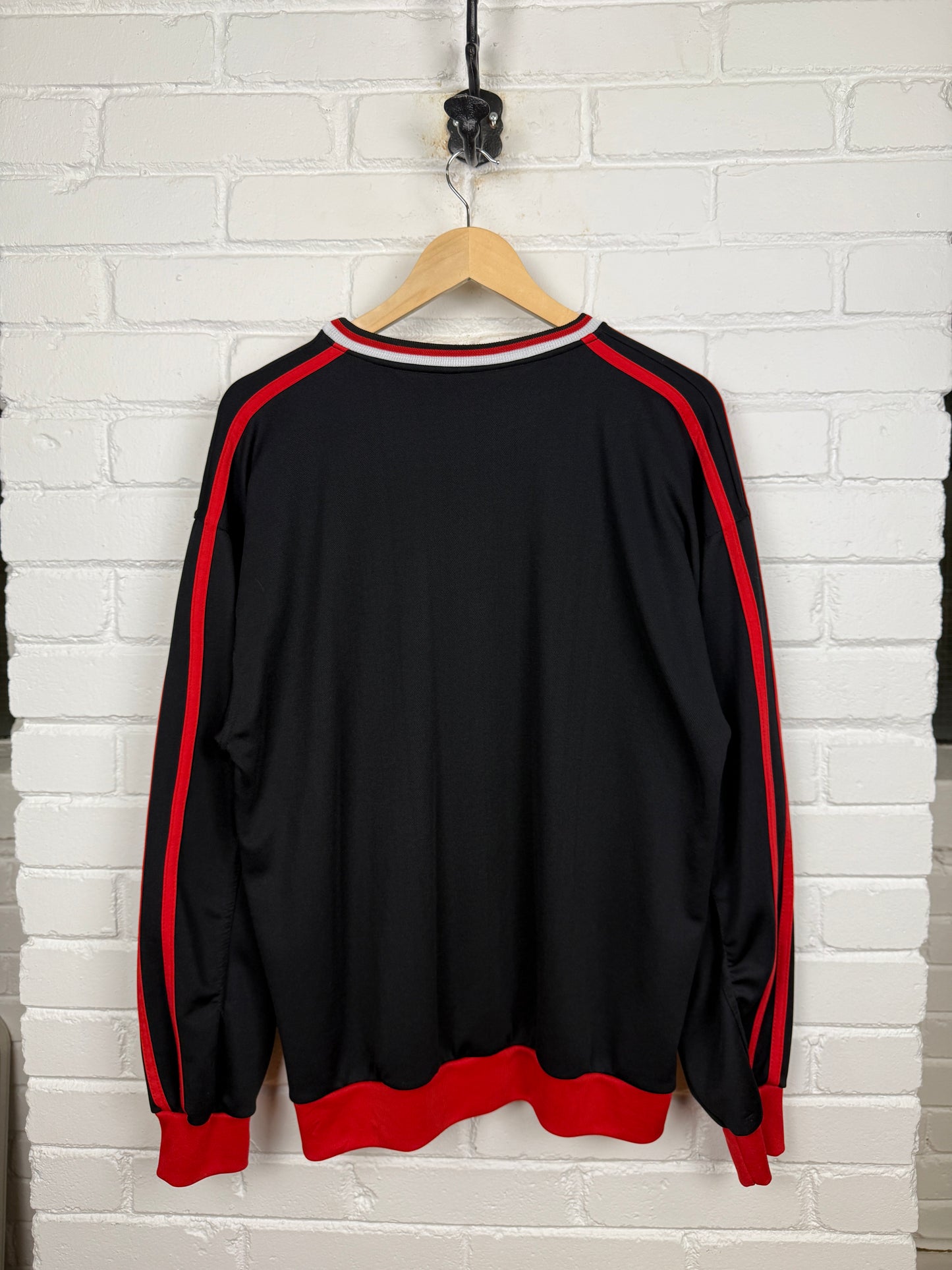 Vintage Manchester United Premier League Soccer Arc Spell Out Warm Up Sweater Size XL