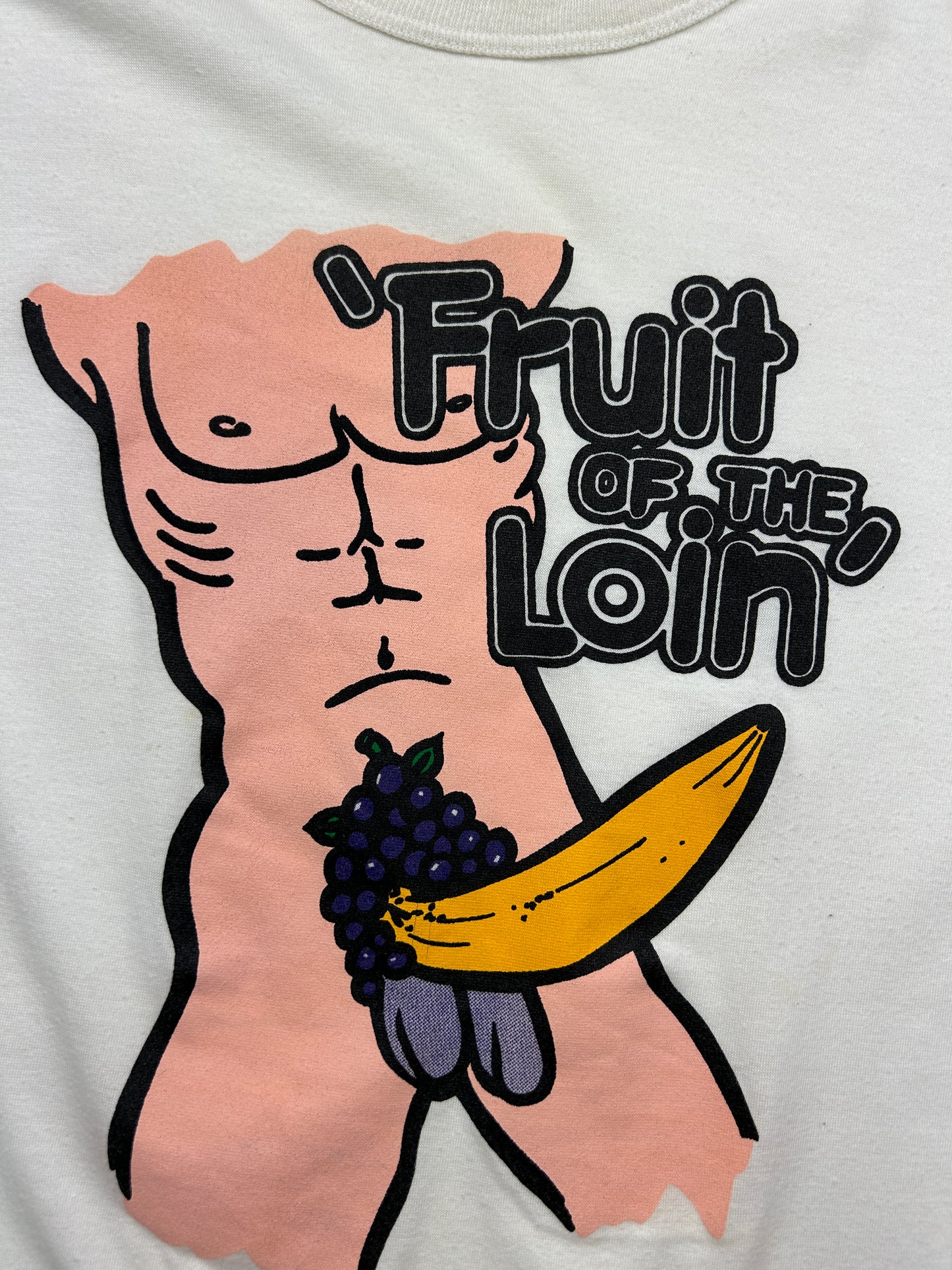 Vintage 80s Fruit Of The Loin Sex Parody T Shirt Size XL