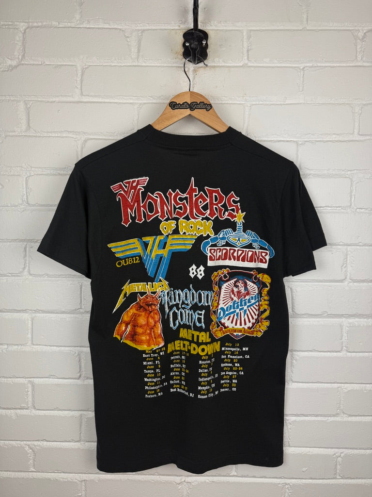 Vintage 1988 Van Halen Monsters Of Rock Metal Madness Metallica Band T Shirt Size M 80s