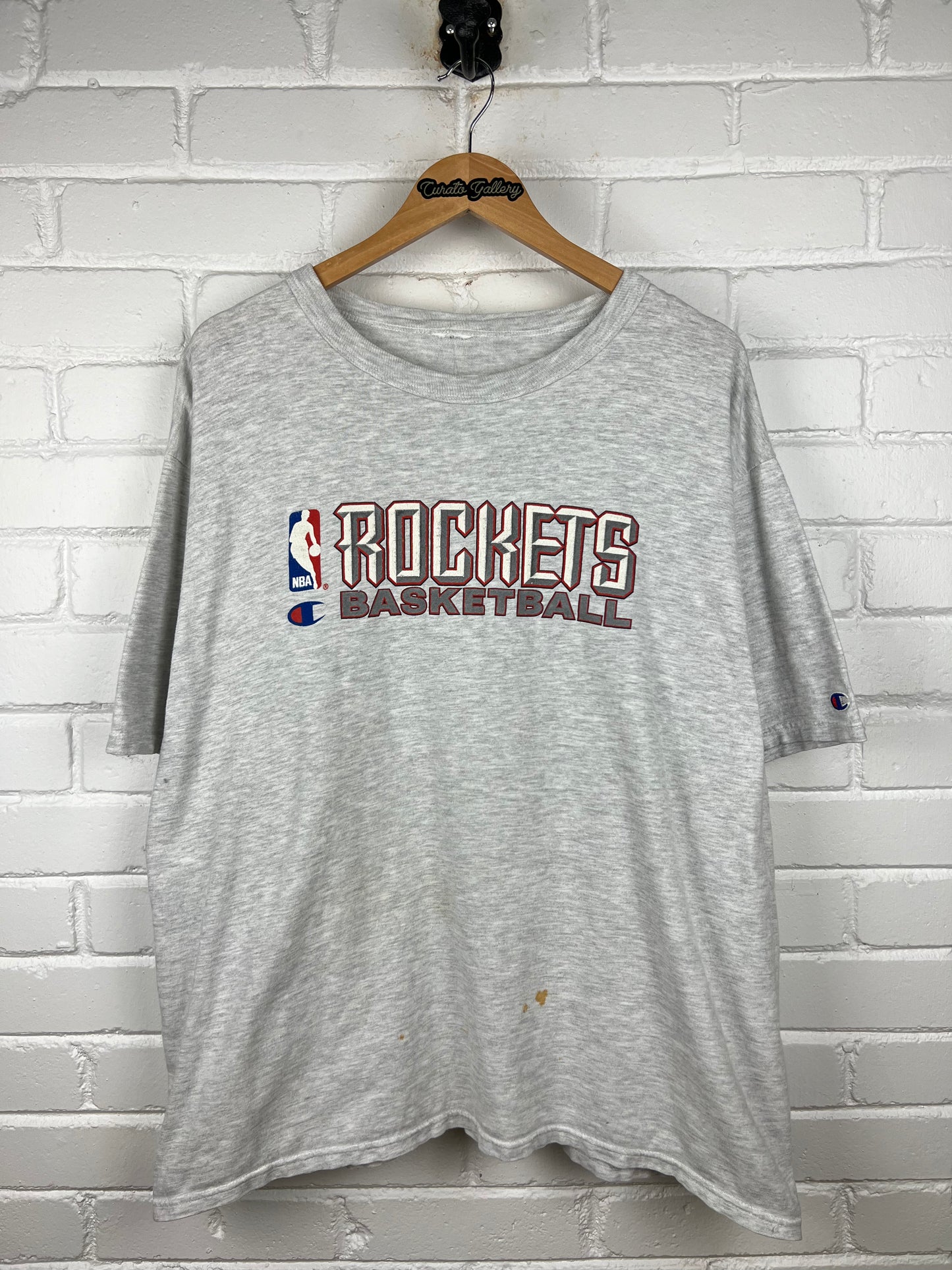 Vintage 90s Houston Rockets Spell Out NBA Basketball Champion T Shirt Size XL