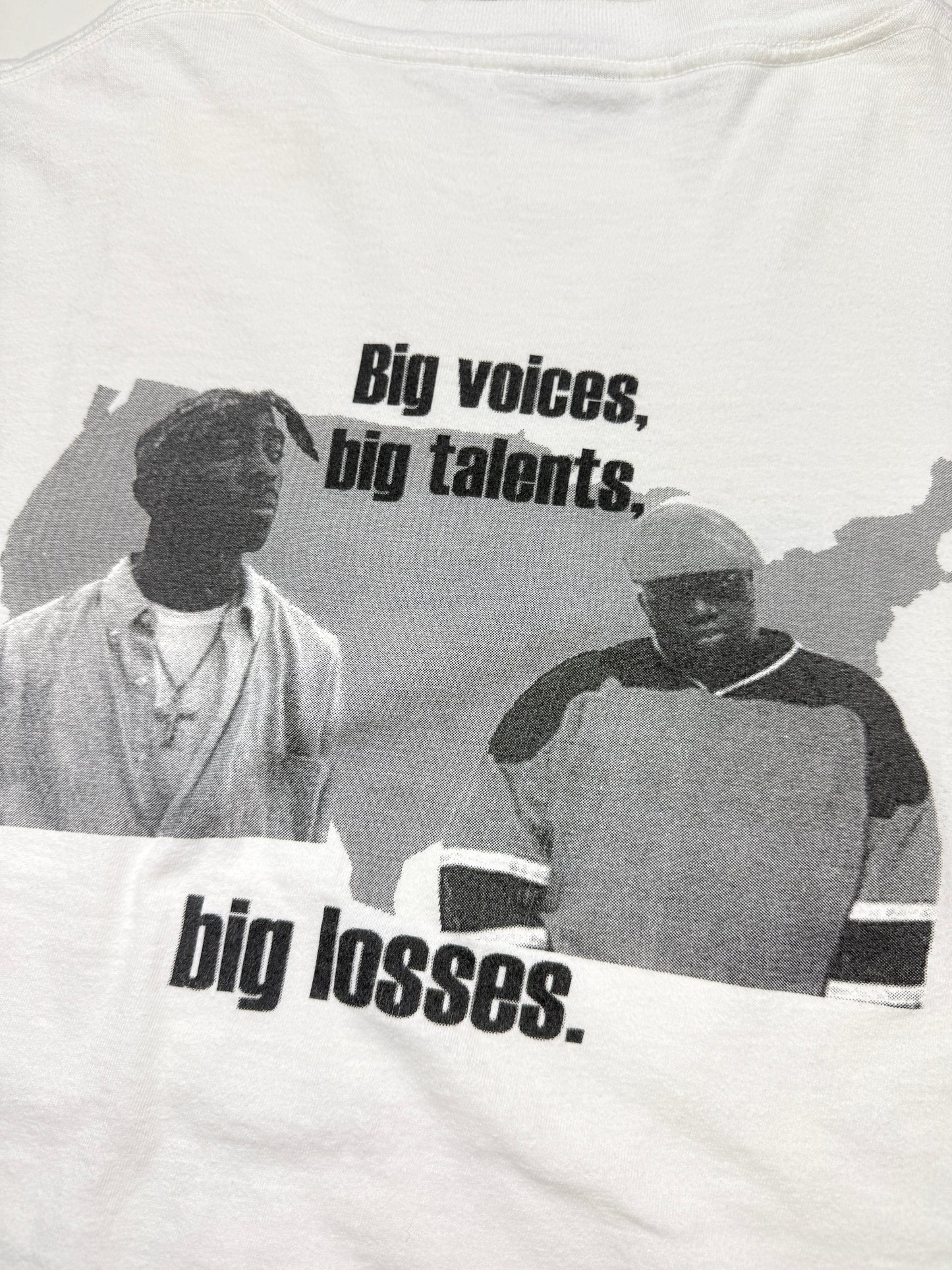 Vintage 90s Recognize Big Voices Big Talents Big Losses Tupac Biggie Rap T Shirt Size XL