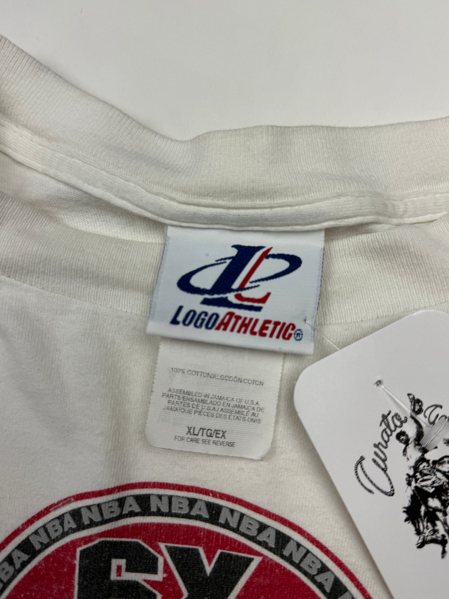 Vintage 1998 Chicago Bulls 6 Time NBA Champions Logo Athletic T Shirt Size XL 90s