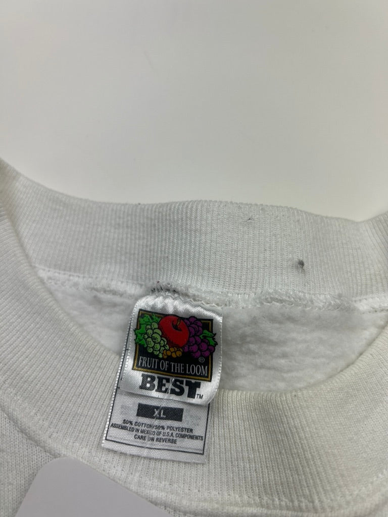 Vintage 90s Iowa State Centre Rose Capital Graphic Sweatshirt Size XL White