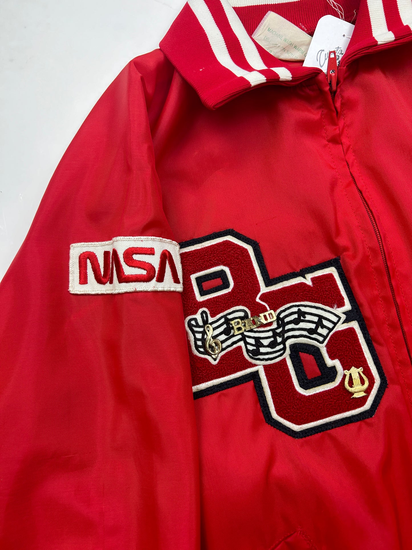 Vintage 1981 Bowling Green Band Chain Stitched Letterman Bomber Jacket Size M