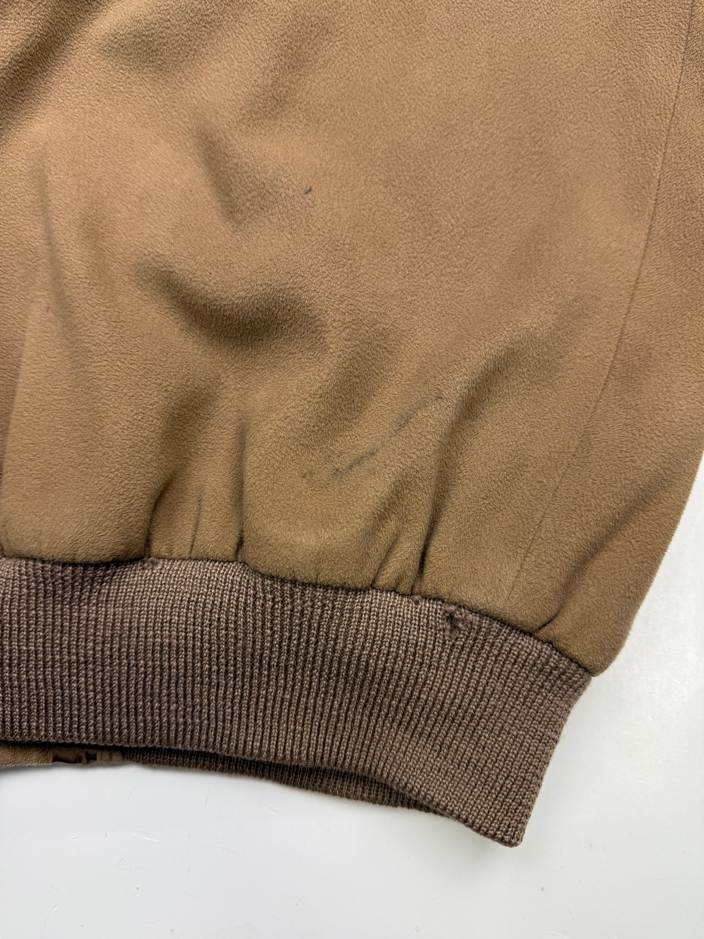Vintage 80s/90s Harry Rosen Satin Lined Suede Bomber Size 44 XL