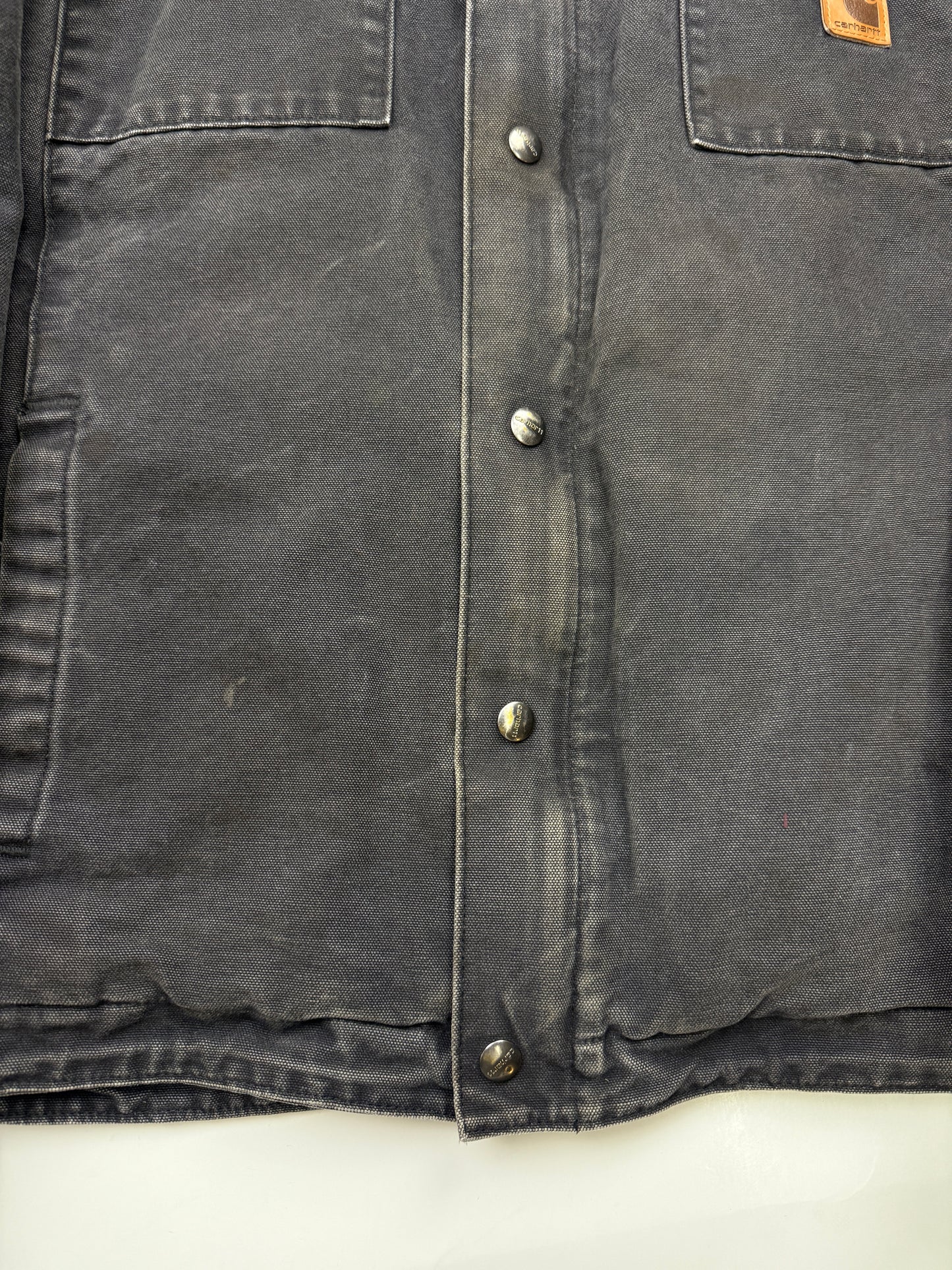 Carhartt Insulated Canvas Work Wear Barn Coat Cord Collar Size XL Black