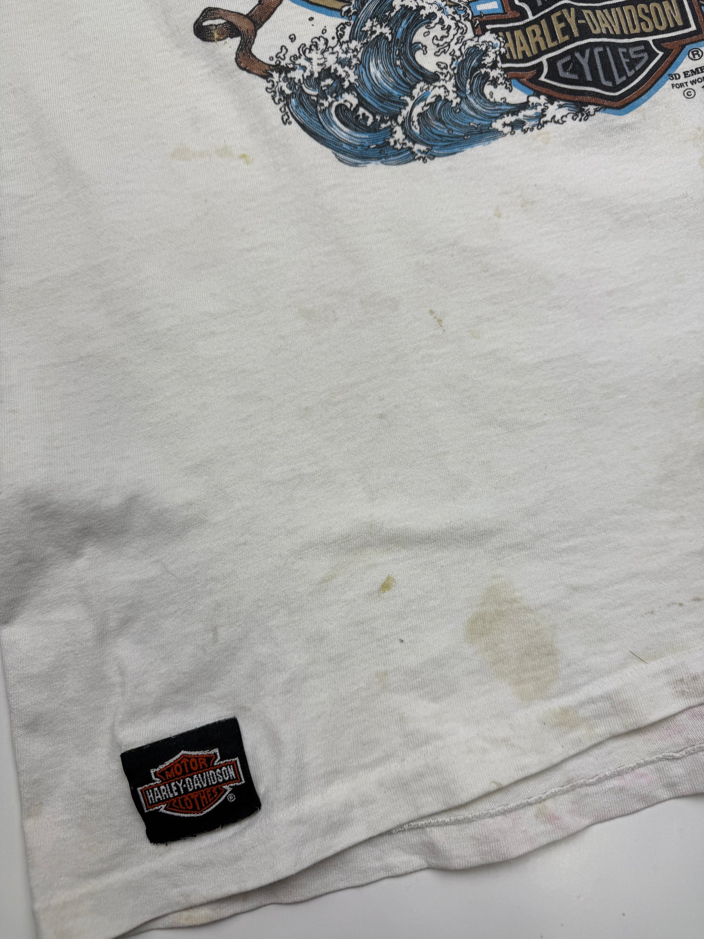 Vintage 1991 Harley Davidson 3D Emblem Dayton Bach Bike Week 50 Years T Shirt Size L 90s