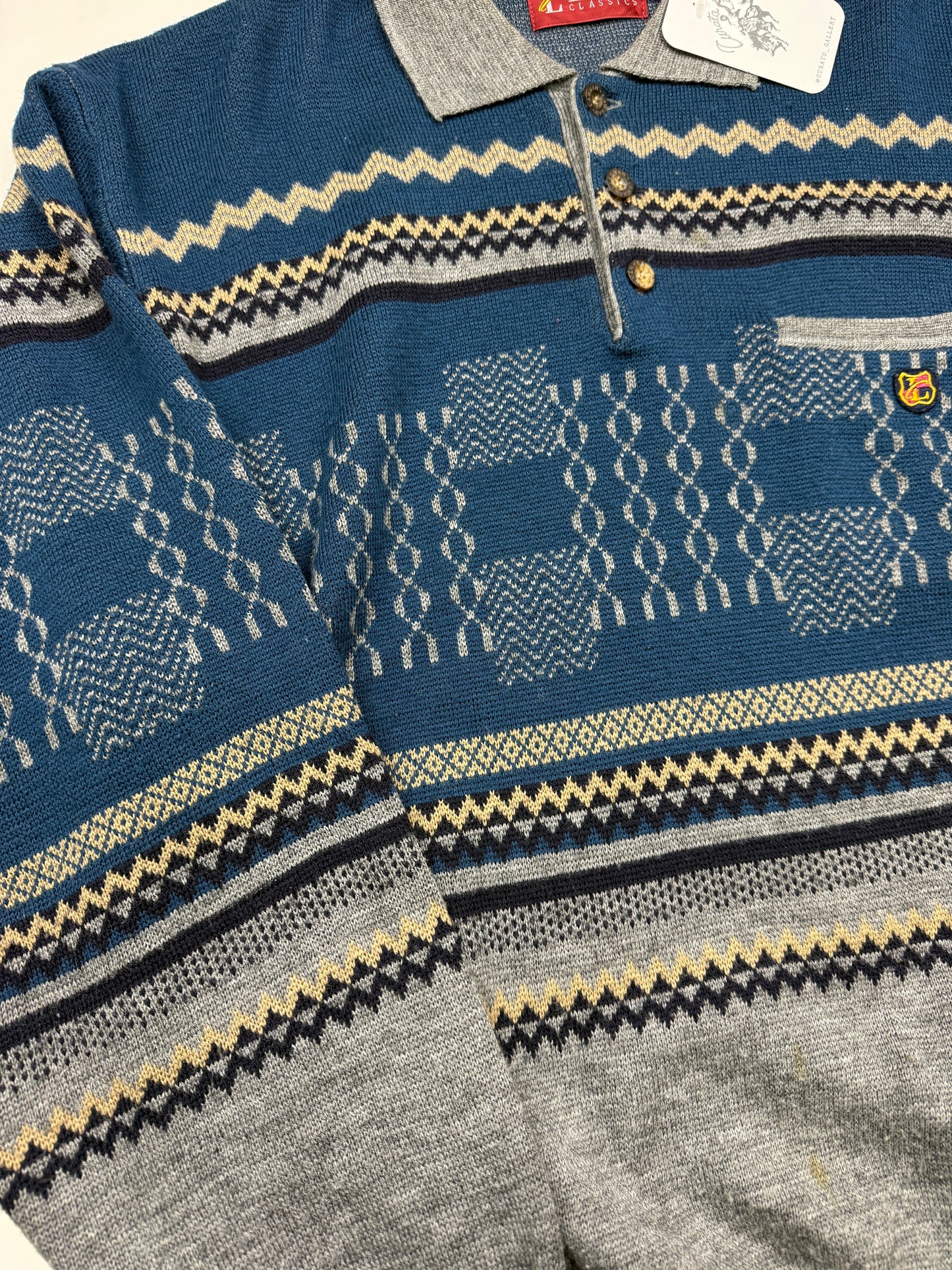 Vintage Lawman Classics 1/4 Button Collared Knit Sweater Size XL