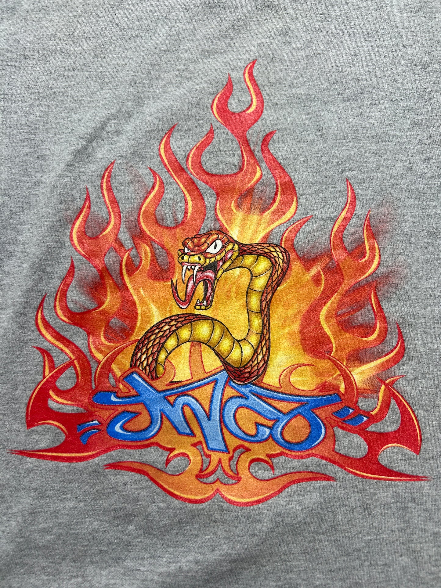 Vintage JNCO Y2K Snake Flames Graphic T Shirt Size S