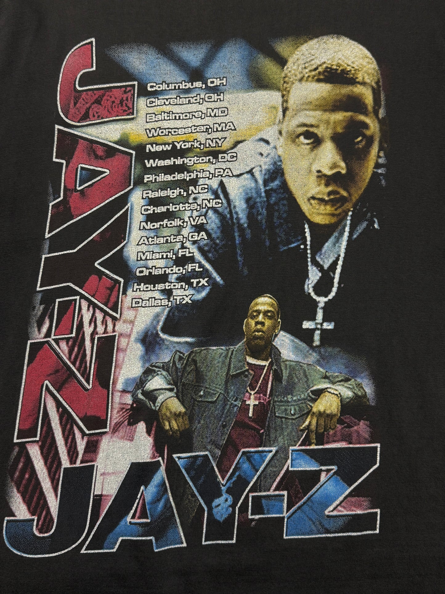 Vintage 90s Jay Z Rap Tee Parking Lot Music Tour T Shirt Size L Black