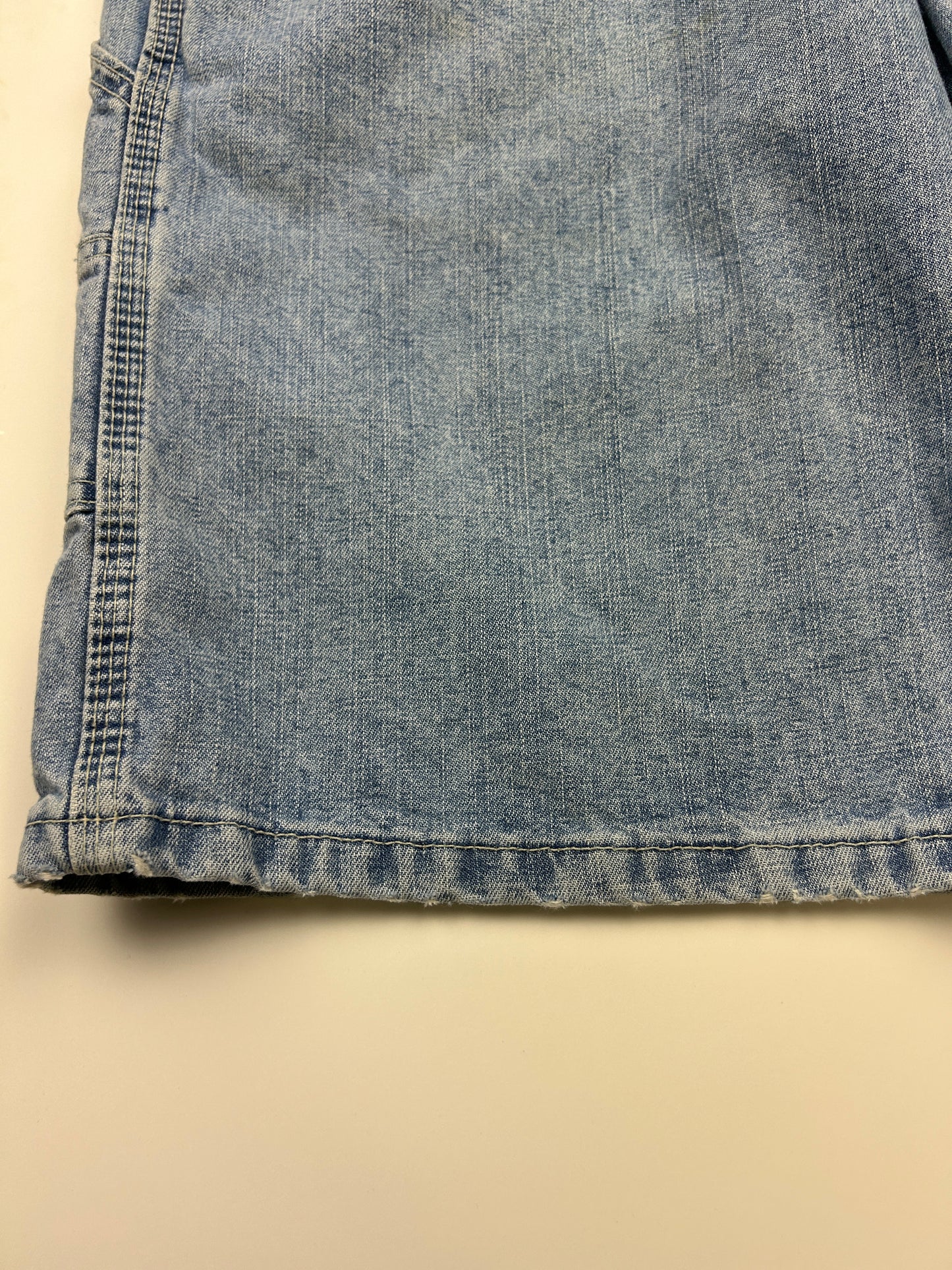 Lee Dungarees Carpenter Work Wear Light Wash Jean Jorts Shorts Size 30W