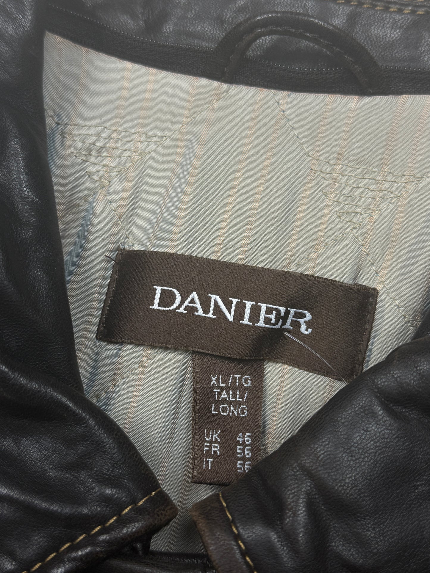 Vintage Danier Leather Insulated Long Full Zip Button Up Long Trench Leather Jacket Size XLT