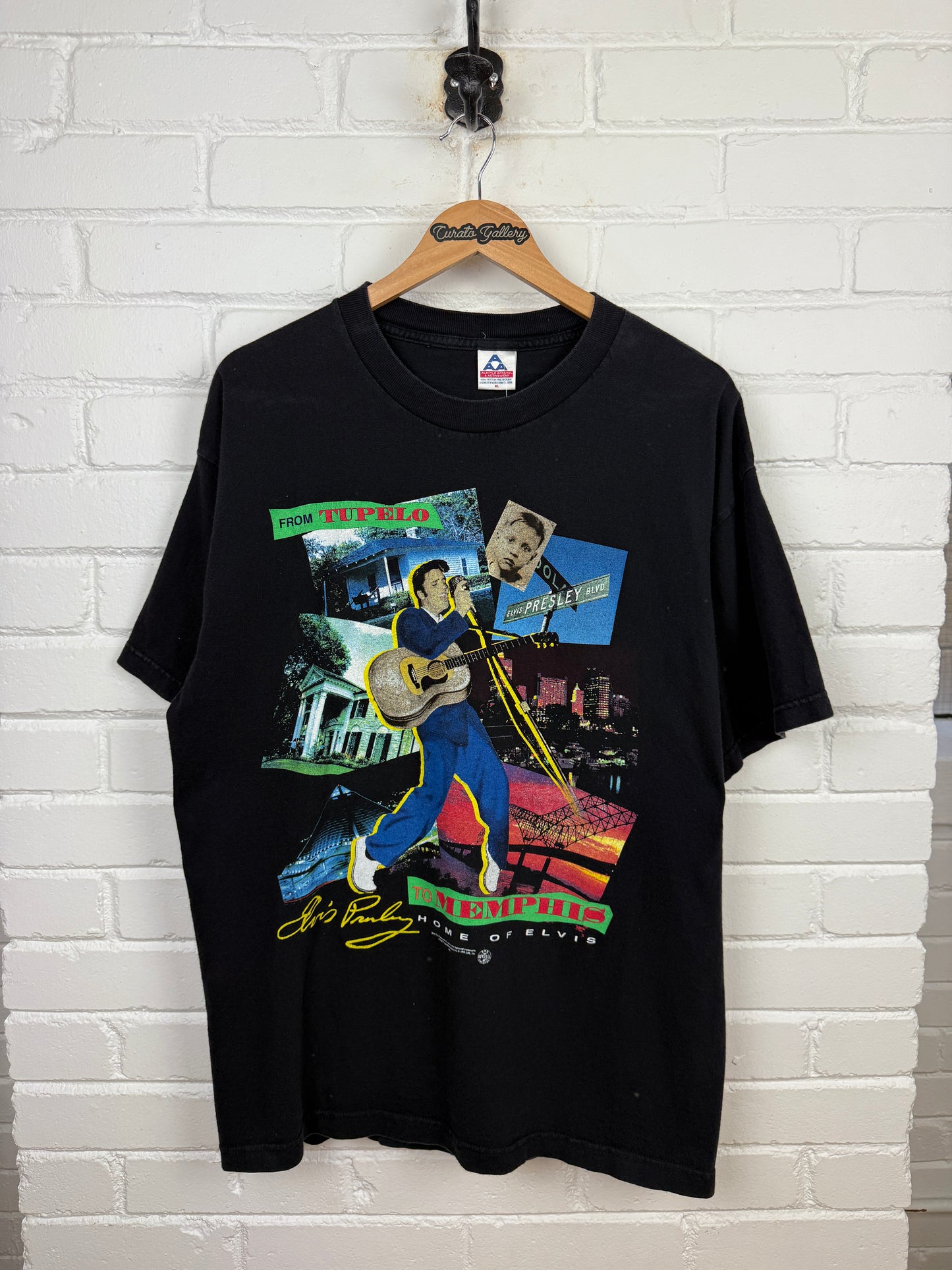 Vintage 1998 Elvis Presley From Tupelo To Memphis King Of Rock And Roll T Shirt Size XL 90s
