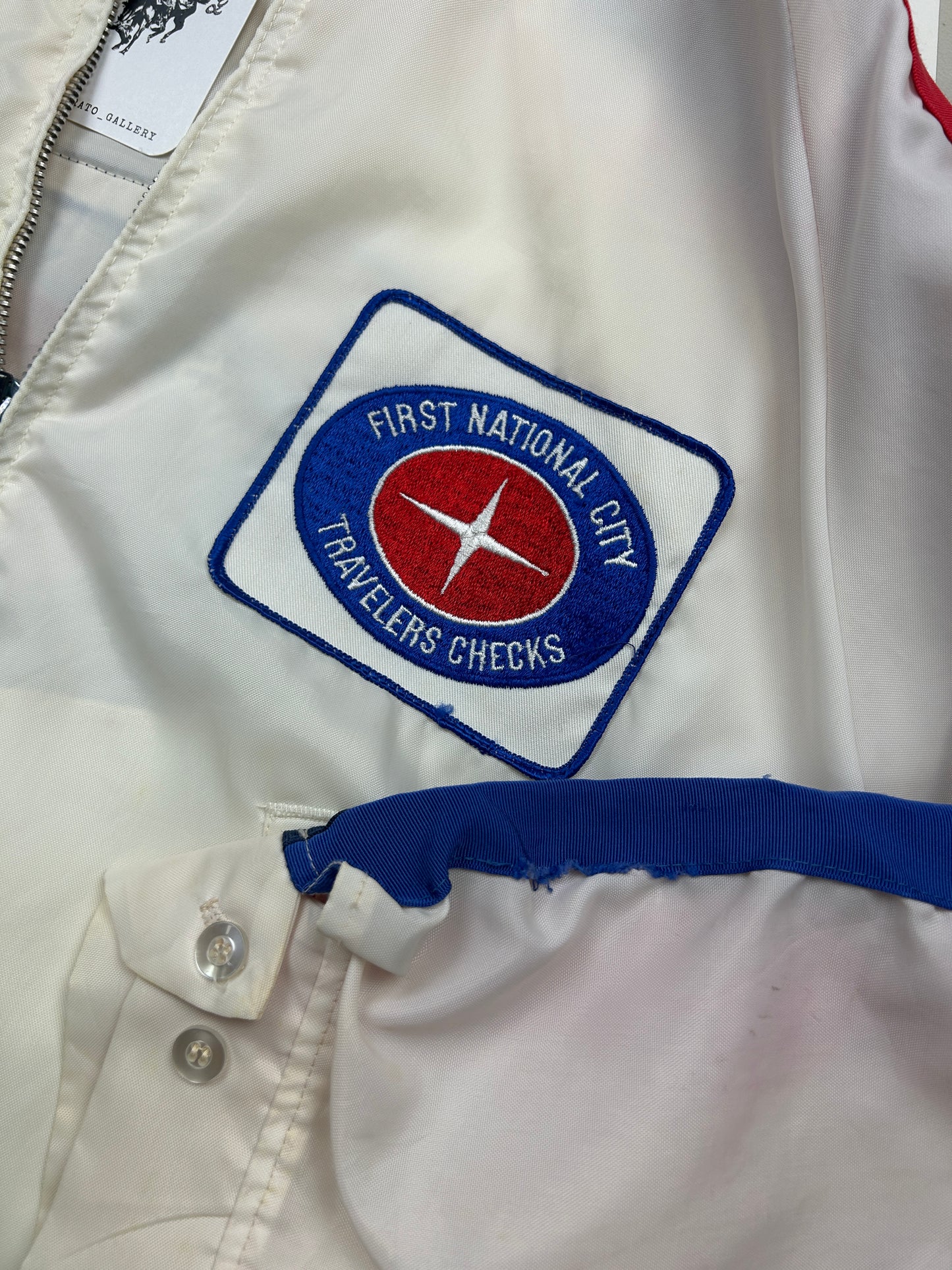 Vintage 80s Swingster Good Year First National City Racing Light Jacket Size L