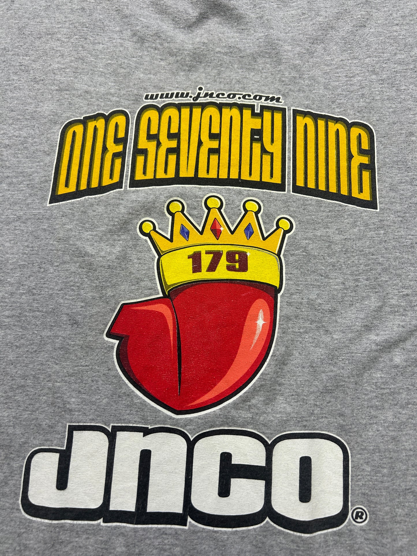 Vintage Y2K Jnco One Seventy Nine Graphic Spell Out T Shirt Size XL