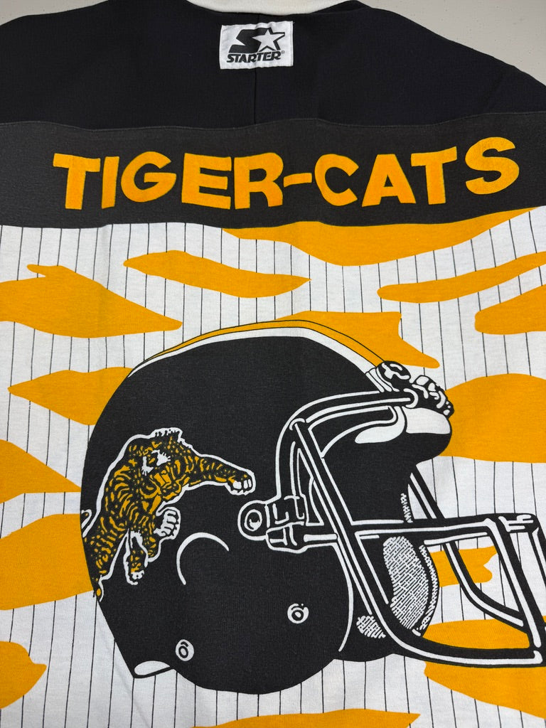 Vintage 80s Hamilton Tiger-Cats Starter All Over Print Football Jersey Size L