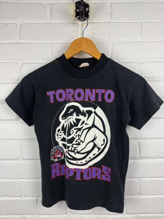Vintage 90s Toronto Raptos Big Graphic Baby Tee Youth T Shirt Size Youth Small