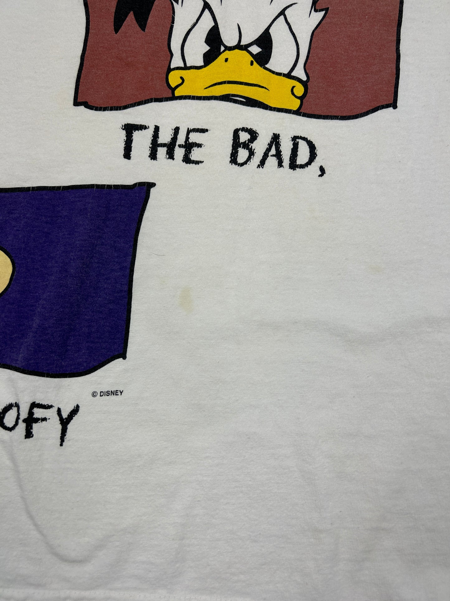Vintage 90s Disney The Good The Bad The Goofy Mickey Donald Duck T Shirt Size L