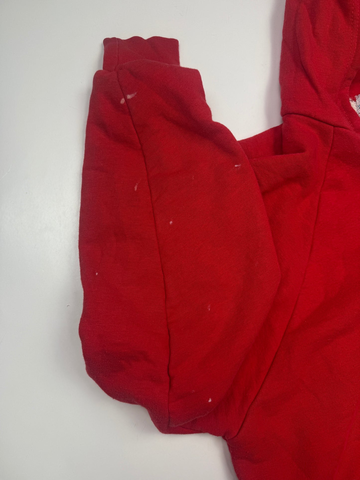Vintage 80s Lifetrends Thermal Lined Blank Full Zip Hooded Sweatshirt Size L Red