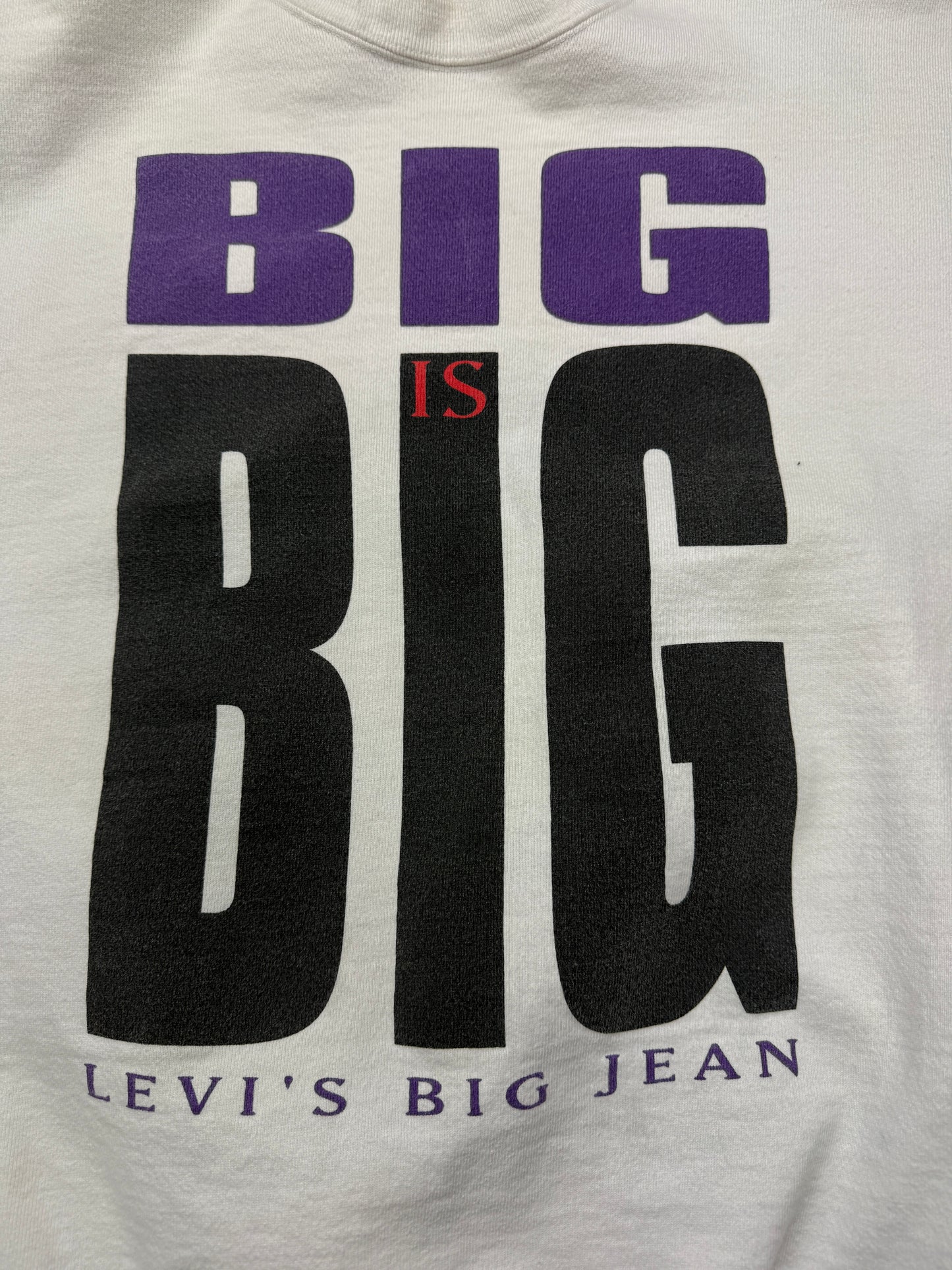 Vintage 80s/90s Levis Big Jean Big Is Big Graphic Sweatshirt Size L