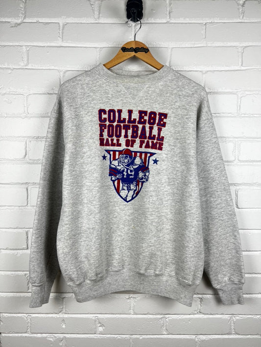 Vintage 90s College Football Hall Of Fame Logo NCAA Graphic Sweatshirt Size L