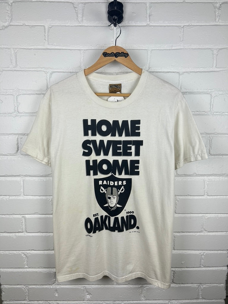 Vintage 1995 Oakland Raiders Home Sweet Home NFL Nutmeg T Shirt Size M 90s