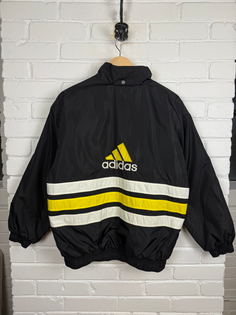 Vintage 90s Adidas Embroidered Logo Insulated Nylon Bomber Jacket Size M