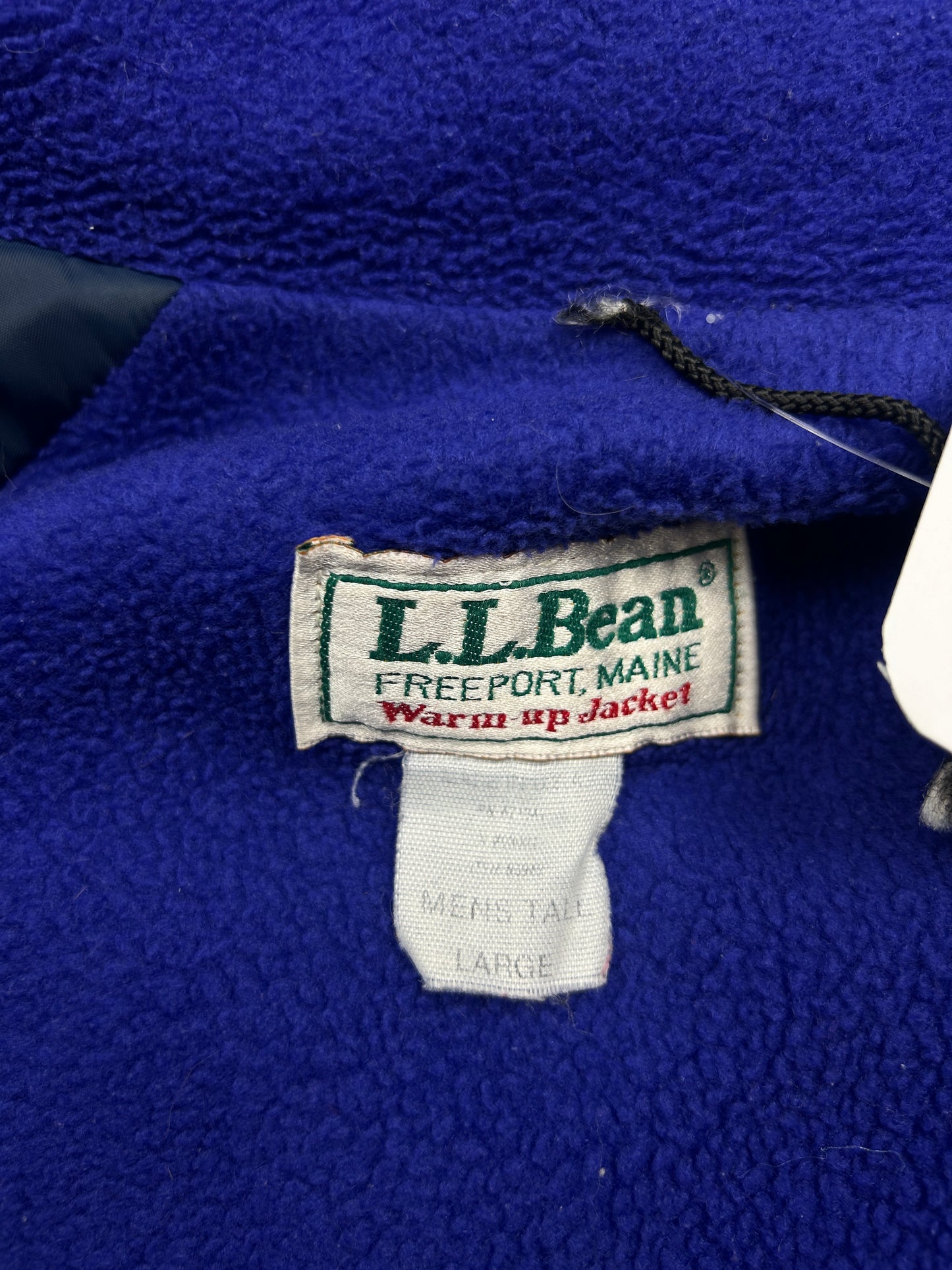 Vintage 90s LL Bean Fleece Lined Warm Up Nylon Bomber Jacket Size L