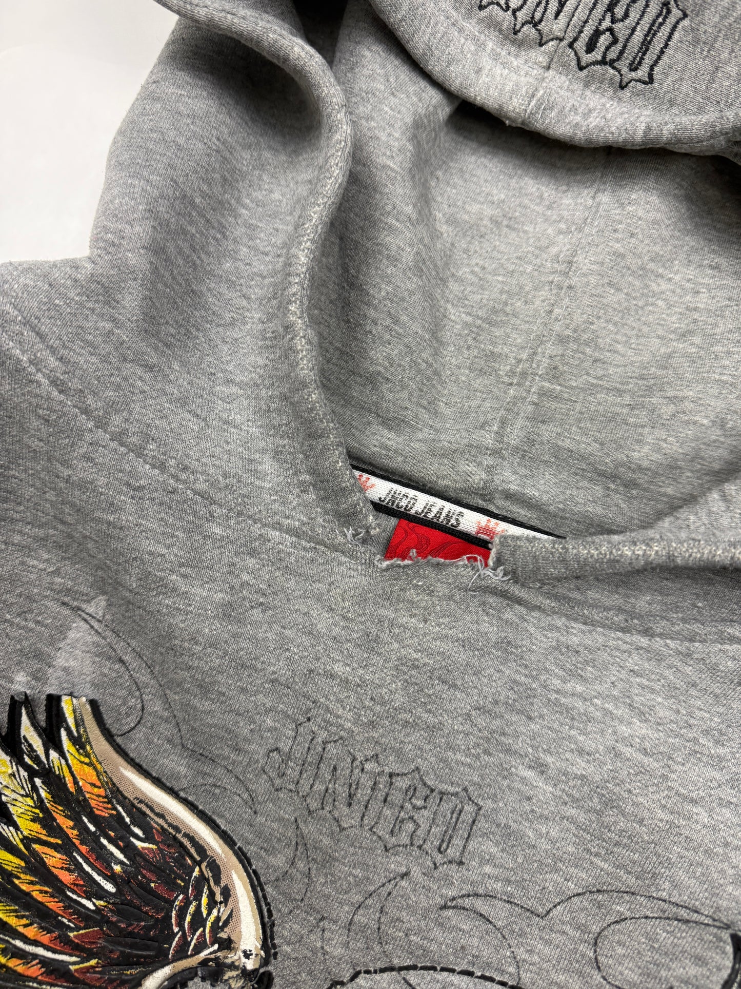 Vintage Y2K Jnco Jeans Bald Eagle Tribal Print Hooded Sweatshirt Size XXL