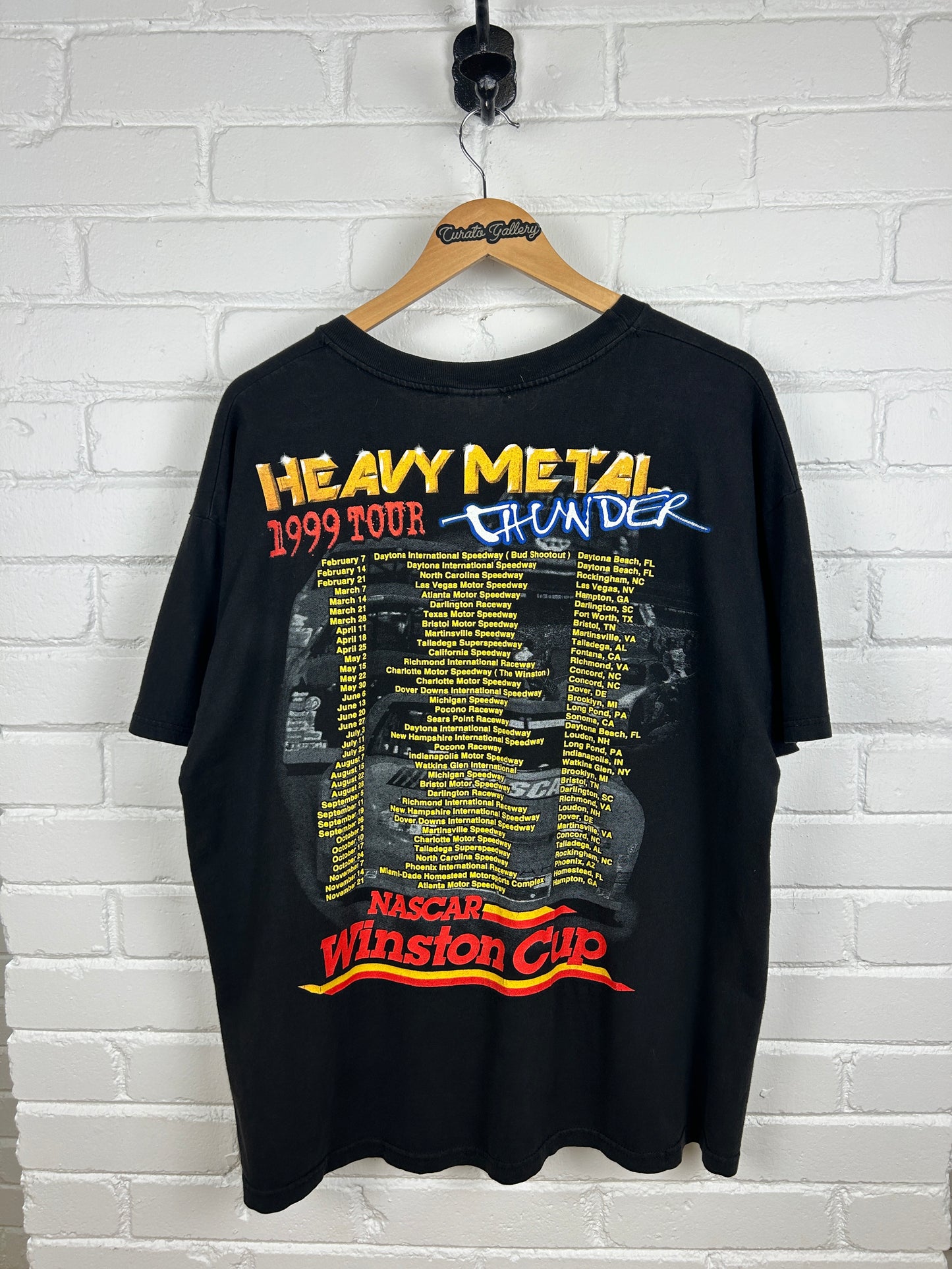 Vintage 1999 Nascar Racing Winston Cup Heavy Metal Thunder Tour T Shirt Size XL 90s