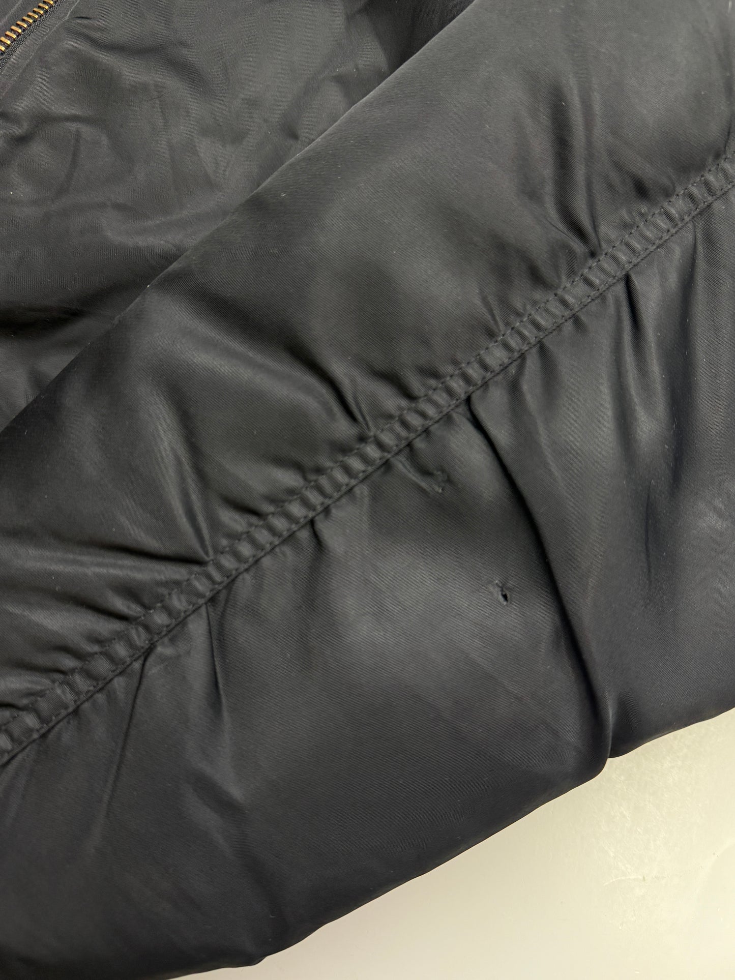 Vintage 90s Insulated Reversible Aviator Cropped Boxy Bomber Flight Jacket Size XL Black