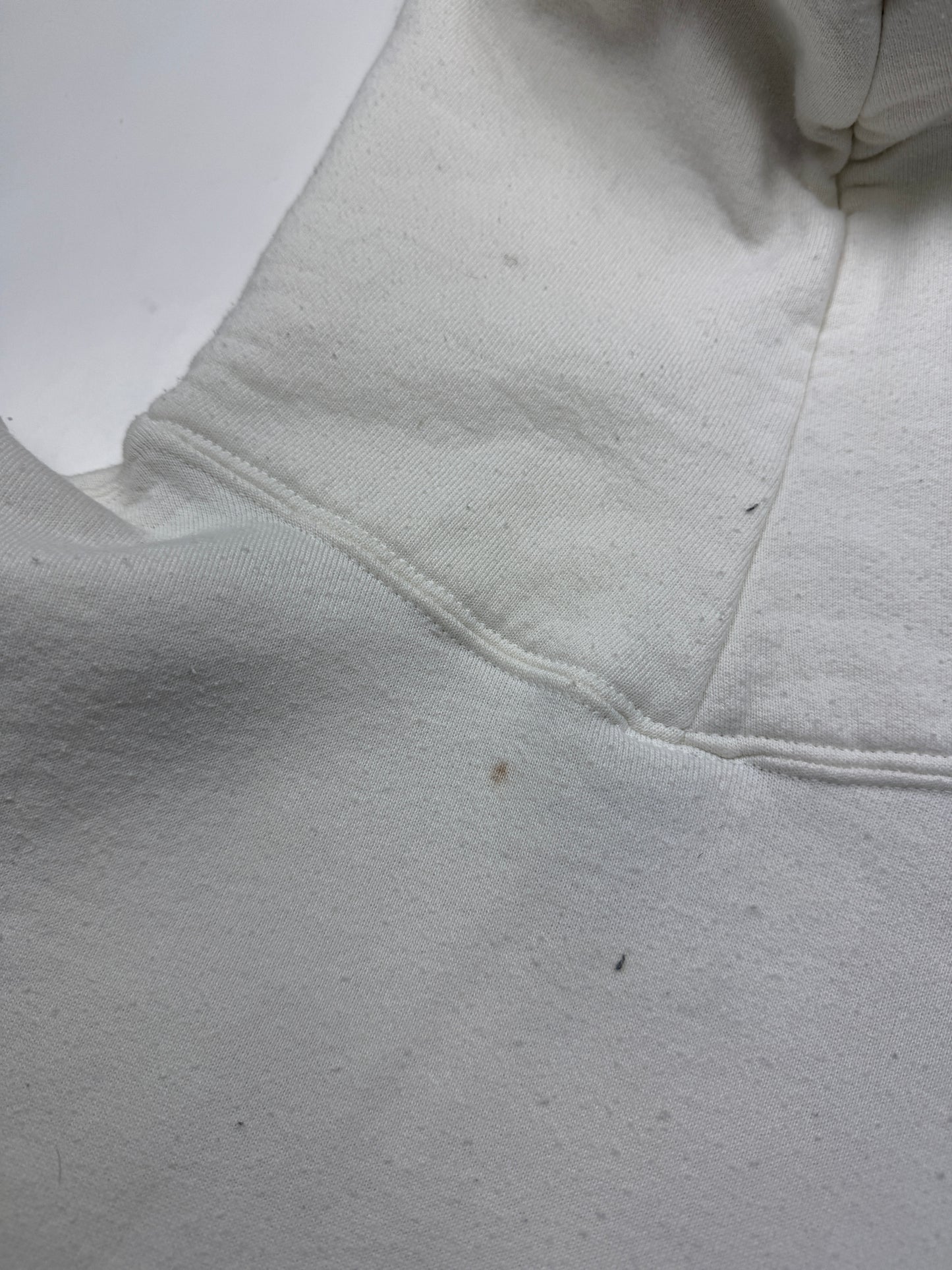 Vintage Russell Athletic Cropped Boxy Fit Blank Hooded Sweatshirt Size XL White