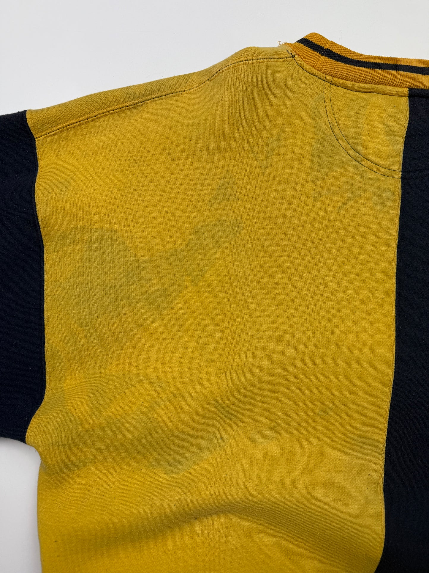 Vintage 90s Notre Dame Fighting Irish Embroidered Logo Split Two Tone Sweatshirt Size XL