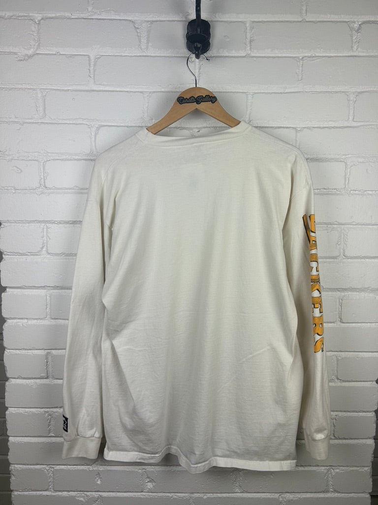 Vintage 90s Green Bay Packers NFL Sleeve Spell Out Starter Long Sleeve T Shirt Size L