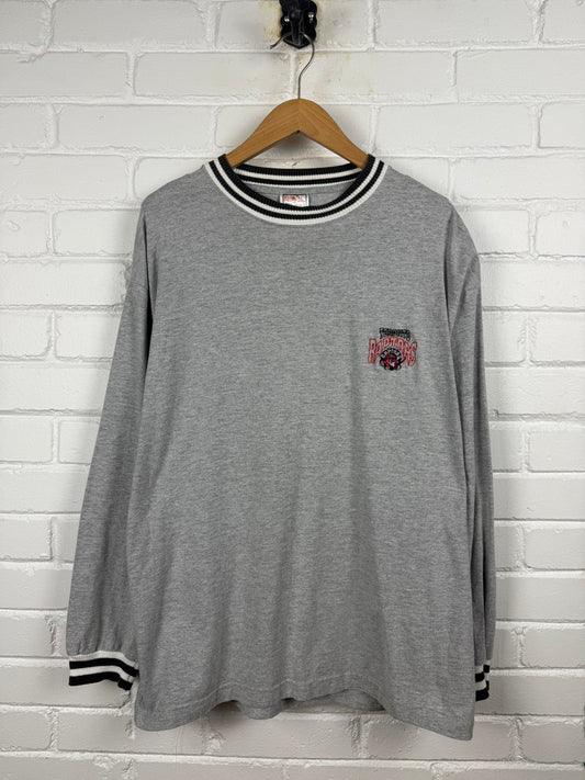 Vintage 90s Toronto Raptors Embroidered Logo Long Sleeve T Shirt Size L