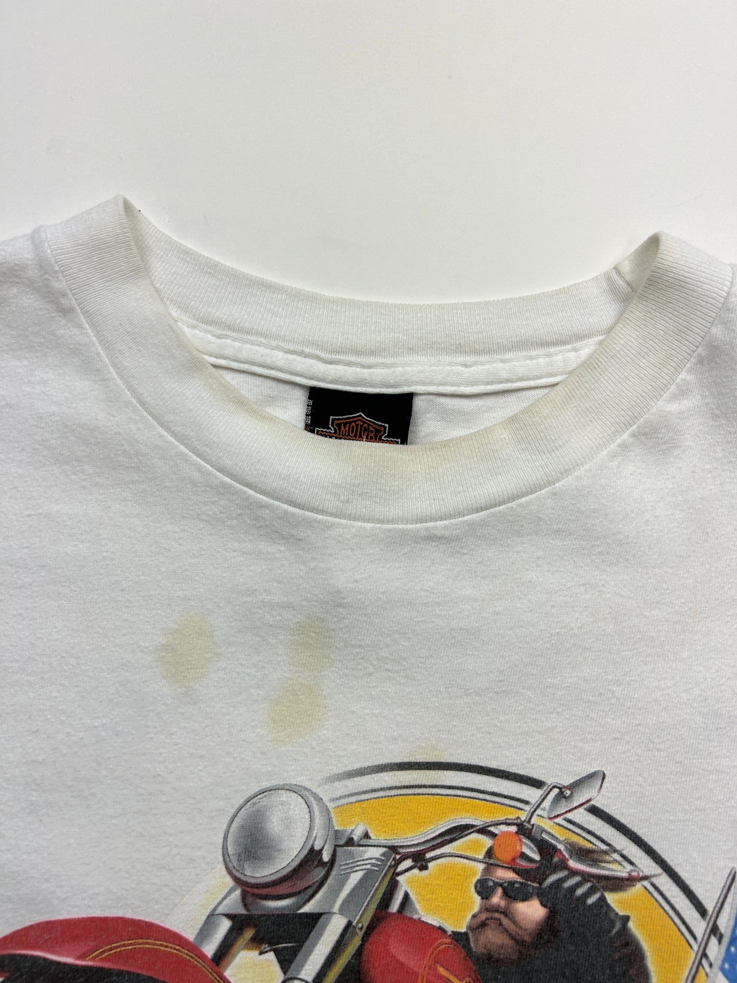 Vintage 2004 Harley Davidson Burning Up The Road Flaming Eagle T Shirt Size L