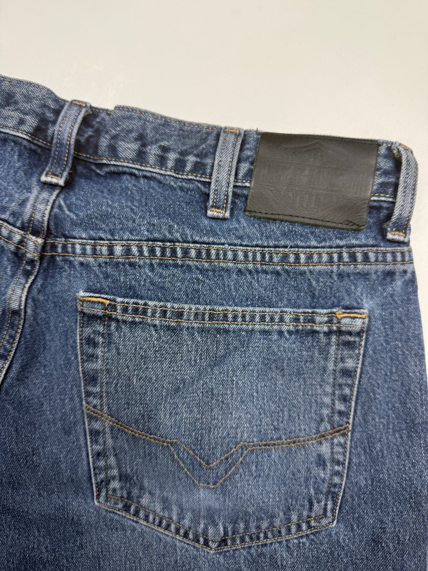 Harley Davidson Motorcycles Traditional Stonewash Denim Jeans Pants Size 38W