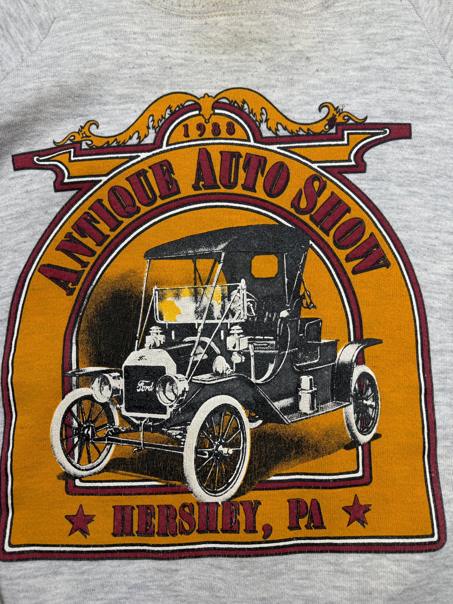 Vintage 1988 Antique Auto Show Hershey PA Logo Crest Crewneck Sweatshirt Size XL 80s