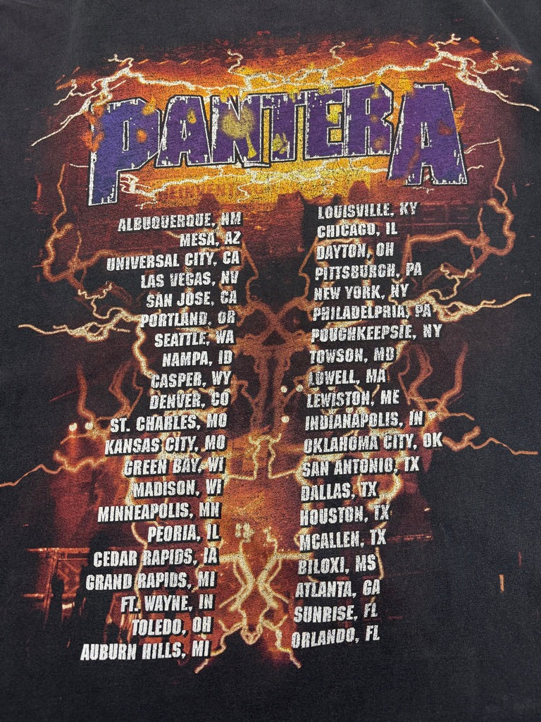 Vintage 2000 Pantera Reinventing The Steel Tour Lightning Band Metal Band T Shirt Size XL