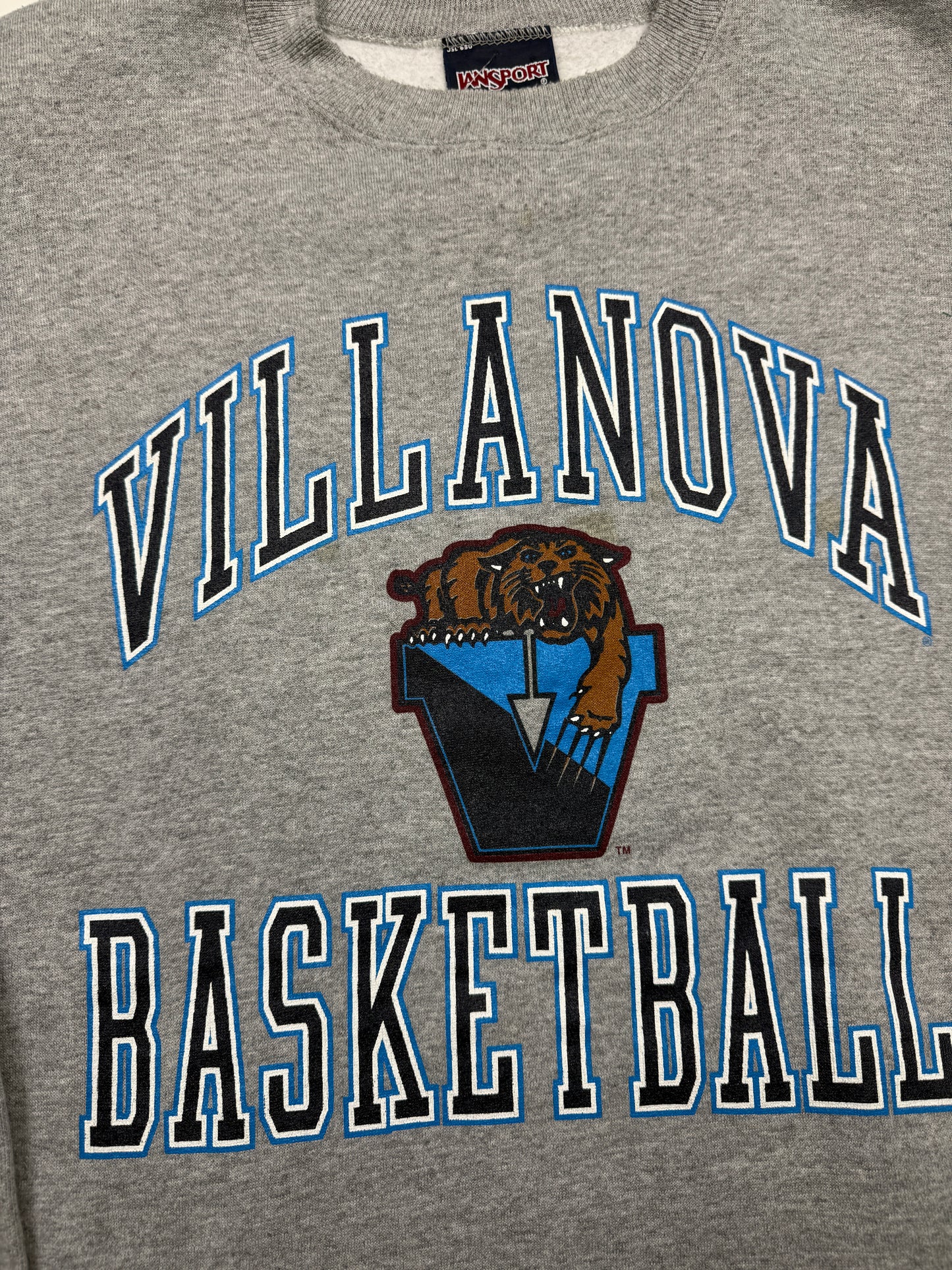 Vintage 90s Villanova Wildcats Basketball Collegiate Crest NCAA Sweatshirt Size XL