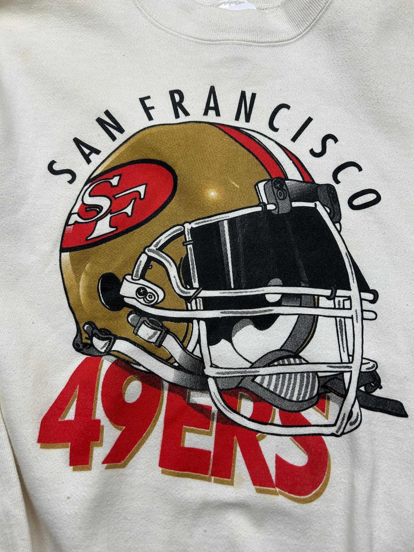 Vintage 90s San Francisco 49ers NFL Helmet Graphic Sweatshirt Size M