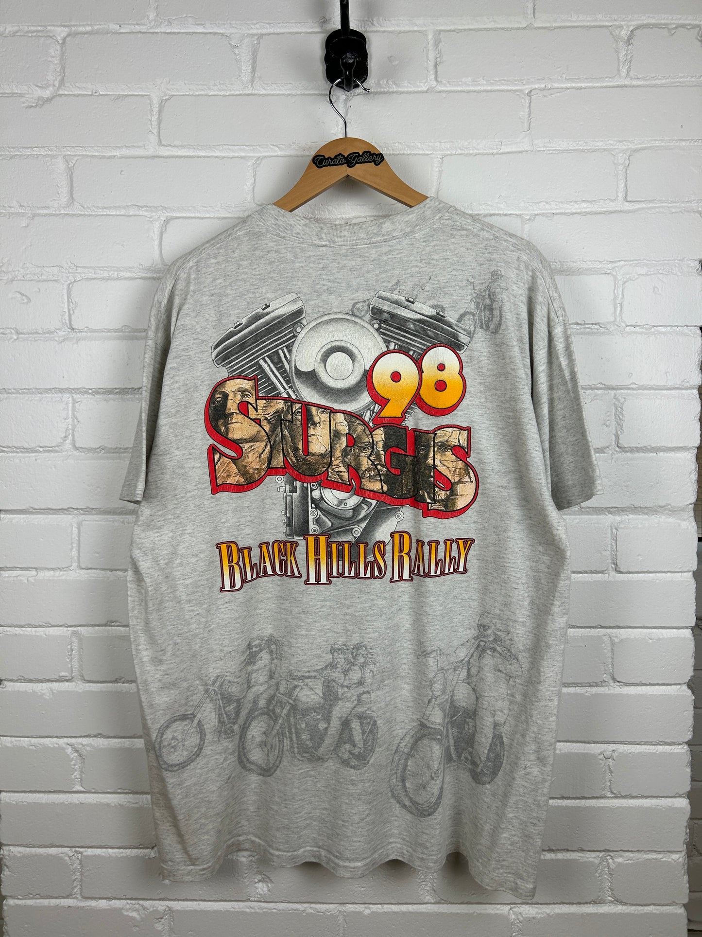 Vintage 1998 Sturgis Black Hills Rally King Of The Road Bald Eagle T Shirt Size XL 90s